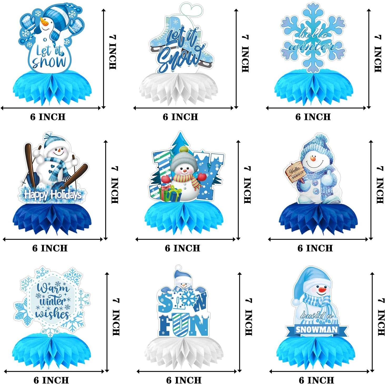 9 Centros de Mesa de Panal Invierno Ou Guan - Copos de Nieve