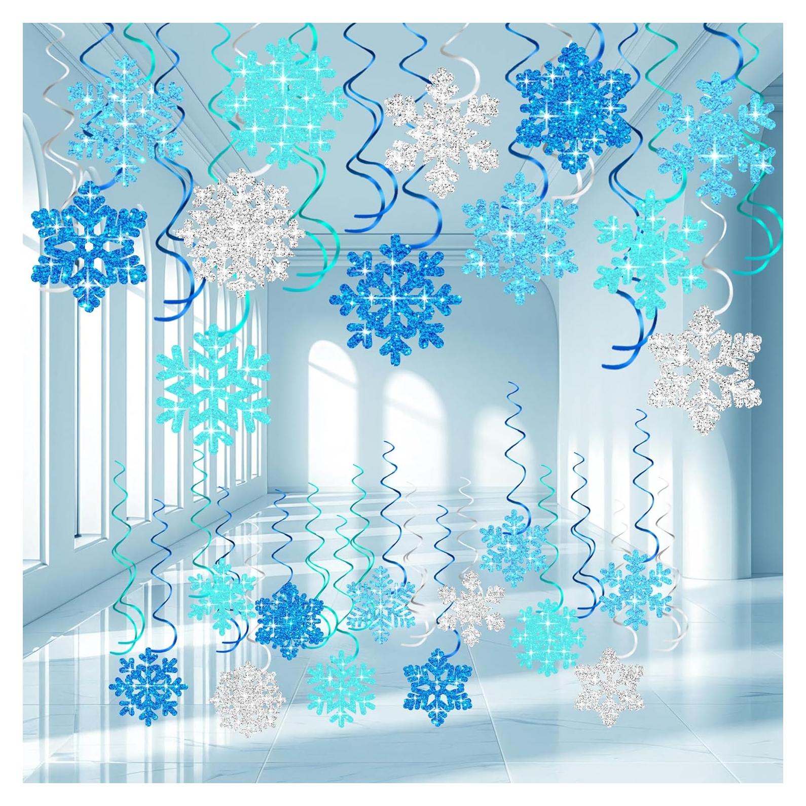 40 Decoraciones Colgantes Copos de Nieve Moon Boat 15cm