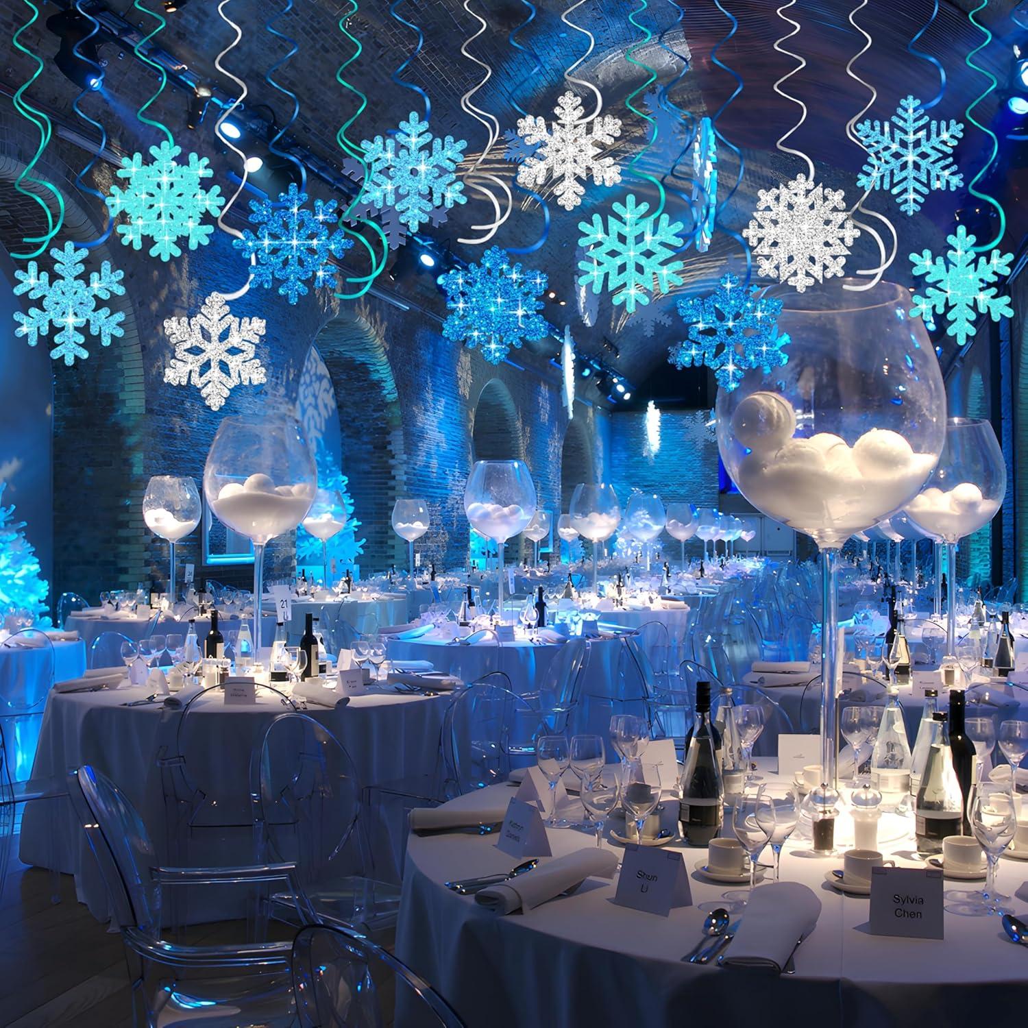 40 Decoraciones Colgantes Copos de Nieve Moon Boat 15cm