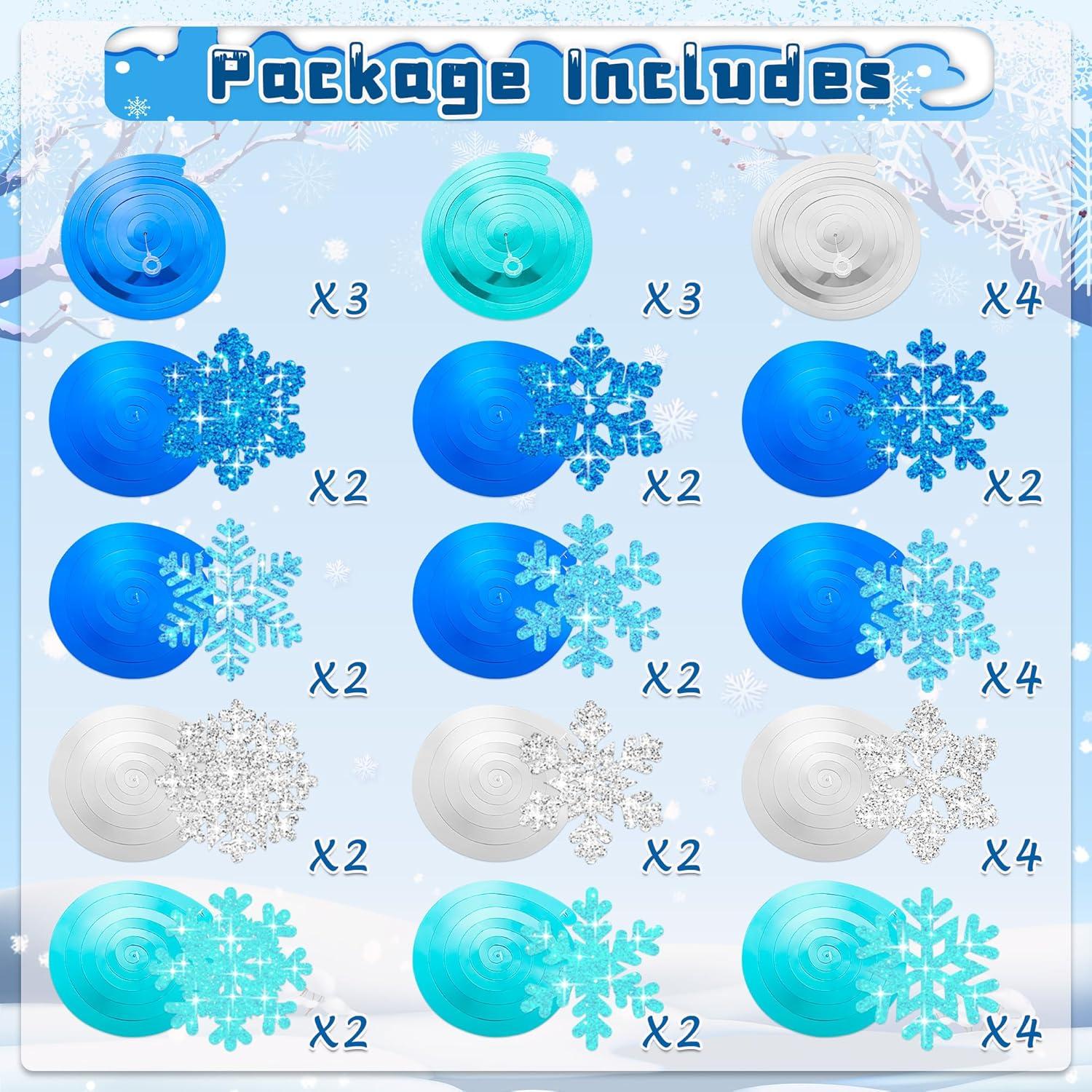 40 Decoraciones Colgantes Copos de Nieve Moon Boat 15cm