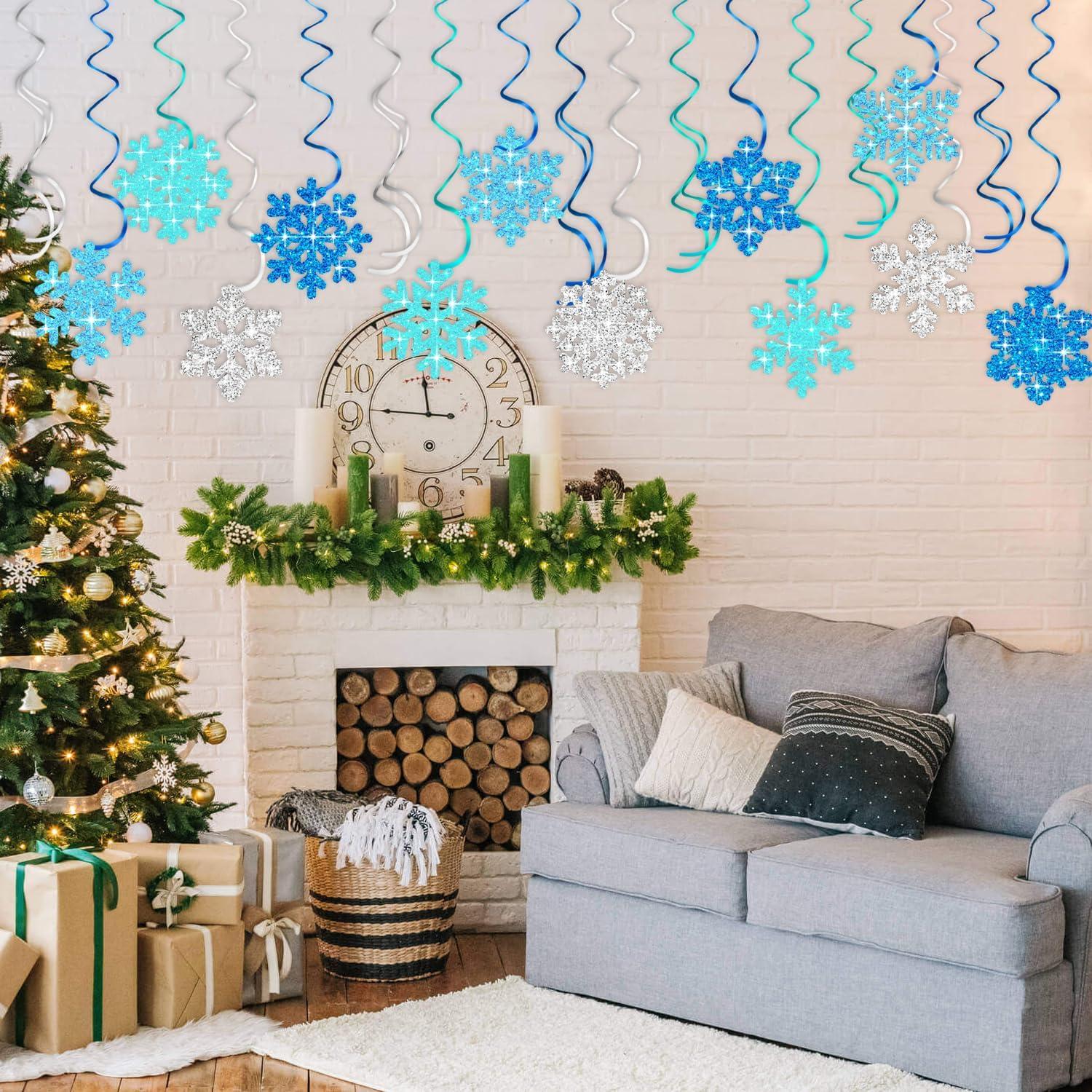 40 Decoraciones Colgantes Copos de Nieve Moon Boat 15cm