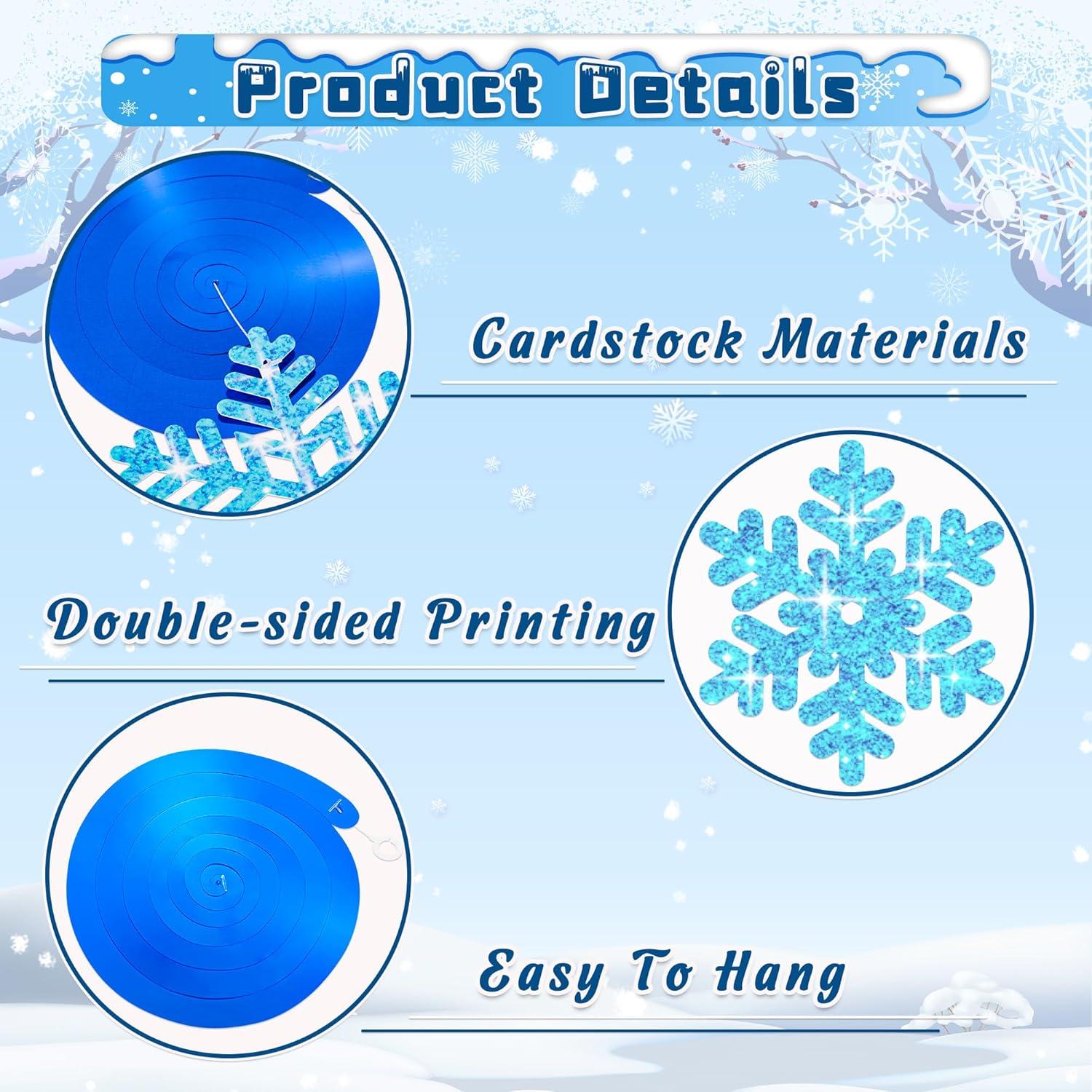 40 Decoraciones Colgantes Copos de Nieve Moon Boat 15cm