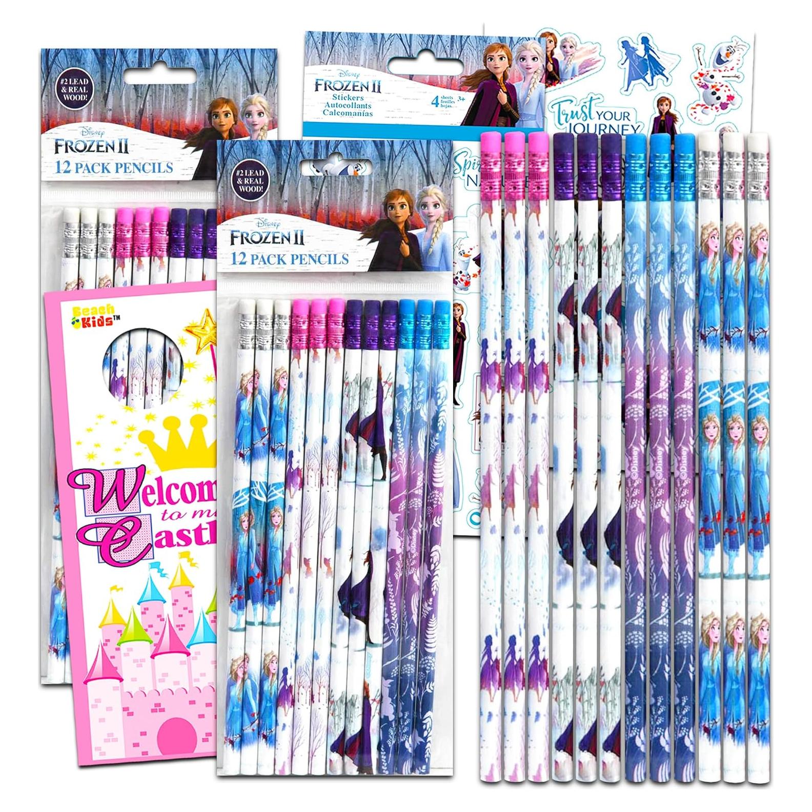 Paquete de Lápices Disney Frozen 2 - 24 Lápices con Stickers
