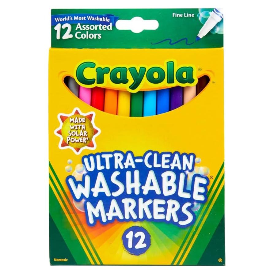 Marcadores Lavables Crayola Ultra Clean Punta Fina 12ct