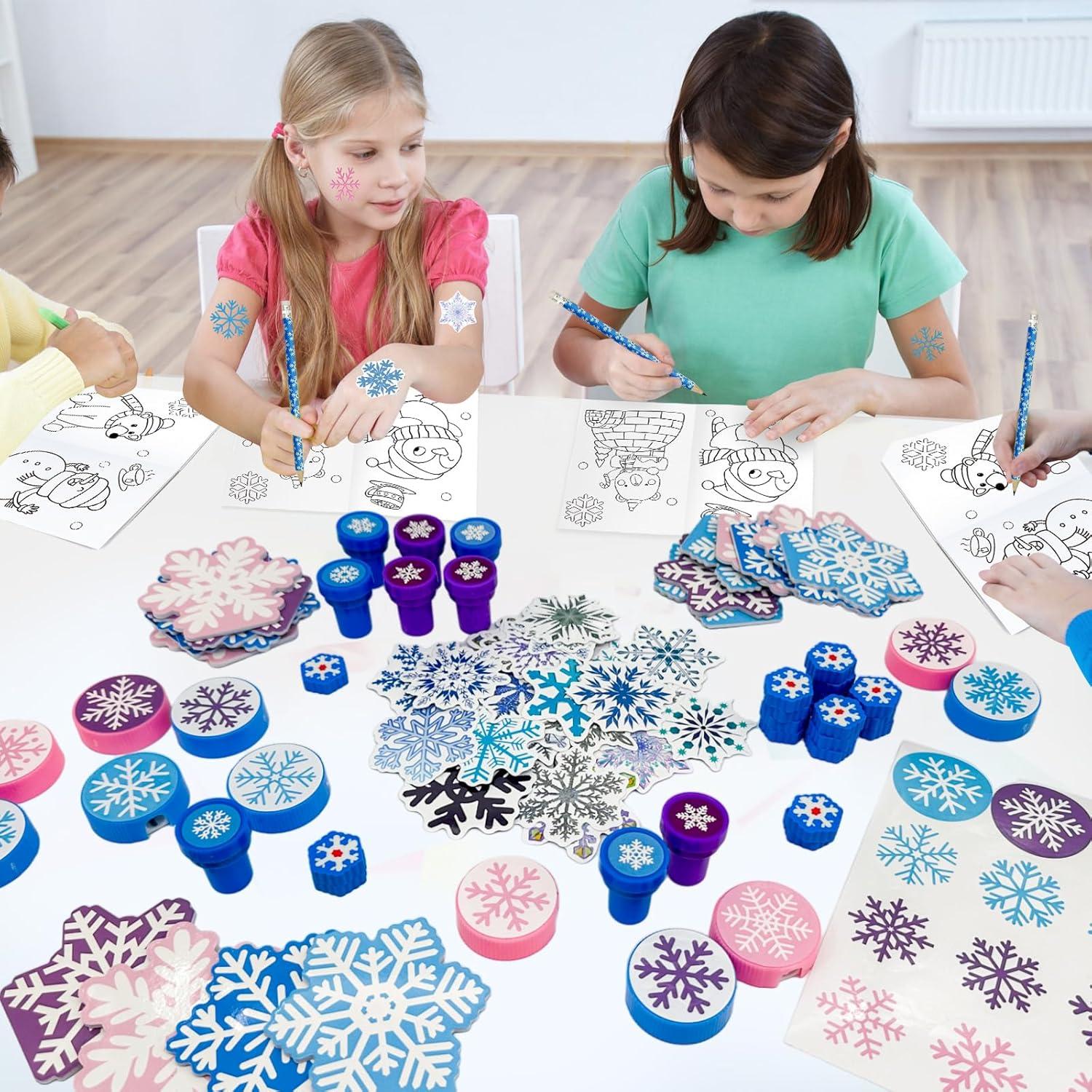 Set de Papelería Escolar Cinrobiye Copos de Nieve 194 Piezas