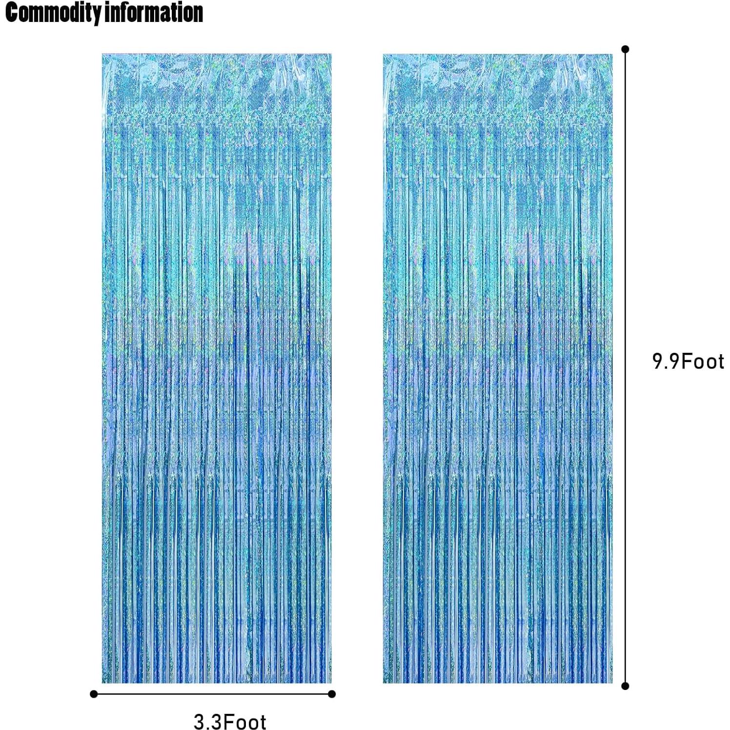 Cortinas de Flecos de Papel de Aluminio CANREVEL 2 Paquetes Azul Claro 1.01x2.50m