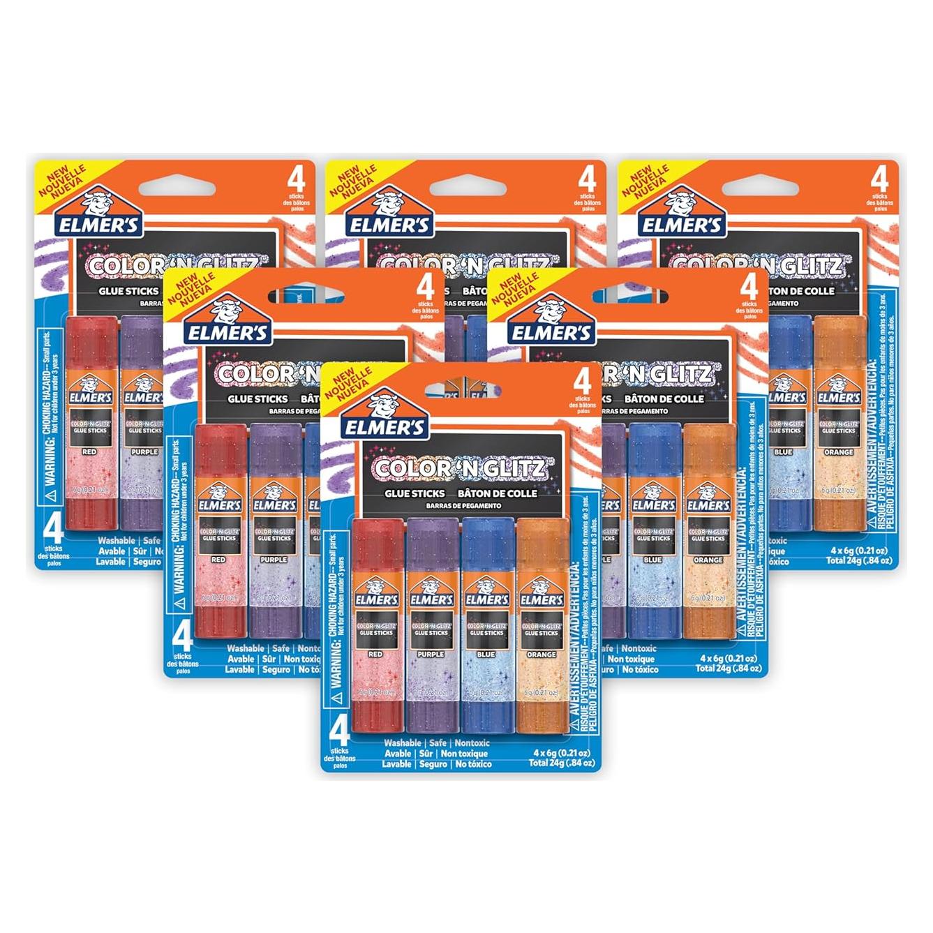 Pegatinas Color 'n Glitz Elmer, Lavables, 24 Unidades, Colores Brillantes