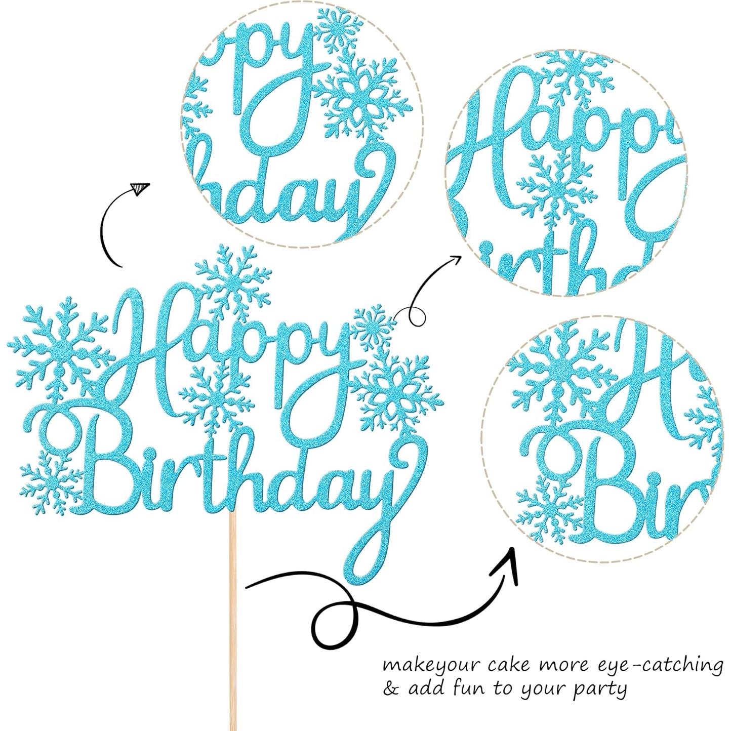 Adorno de Pastel Copo de Nieve Azul ZHUOWEISM 15x21 cm