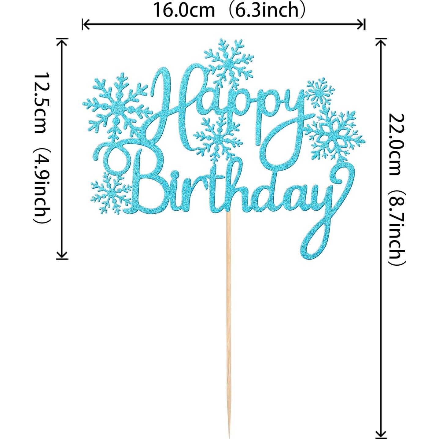 Adorno de Pastel Copo de Nieve Azul ZHUOWEISM 15x21 cm