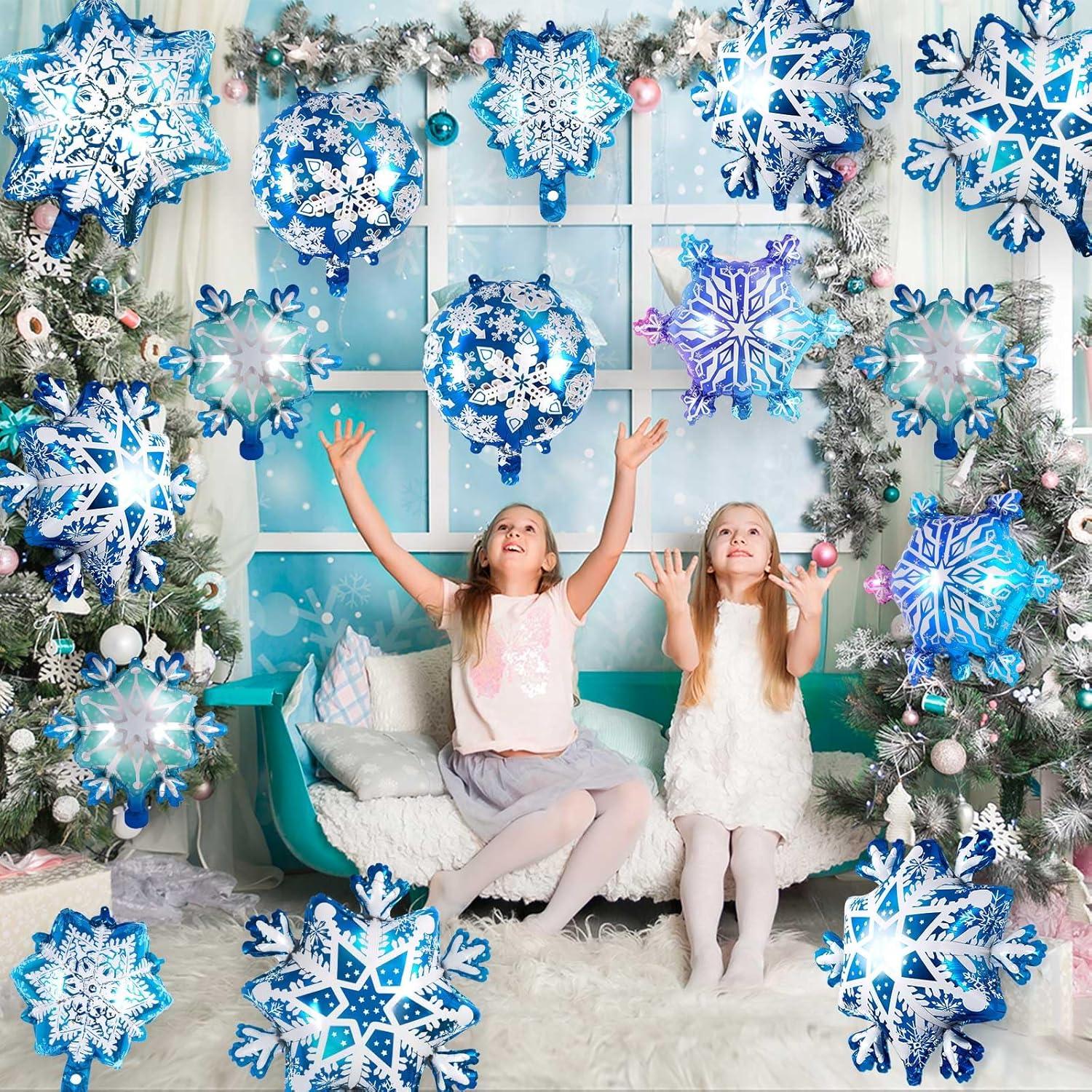 Globos de Aluminio Copo de Nieve 24 Pcs AIQINHU 33-71 cm