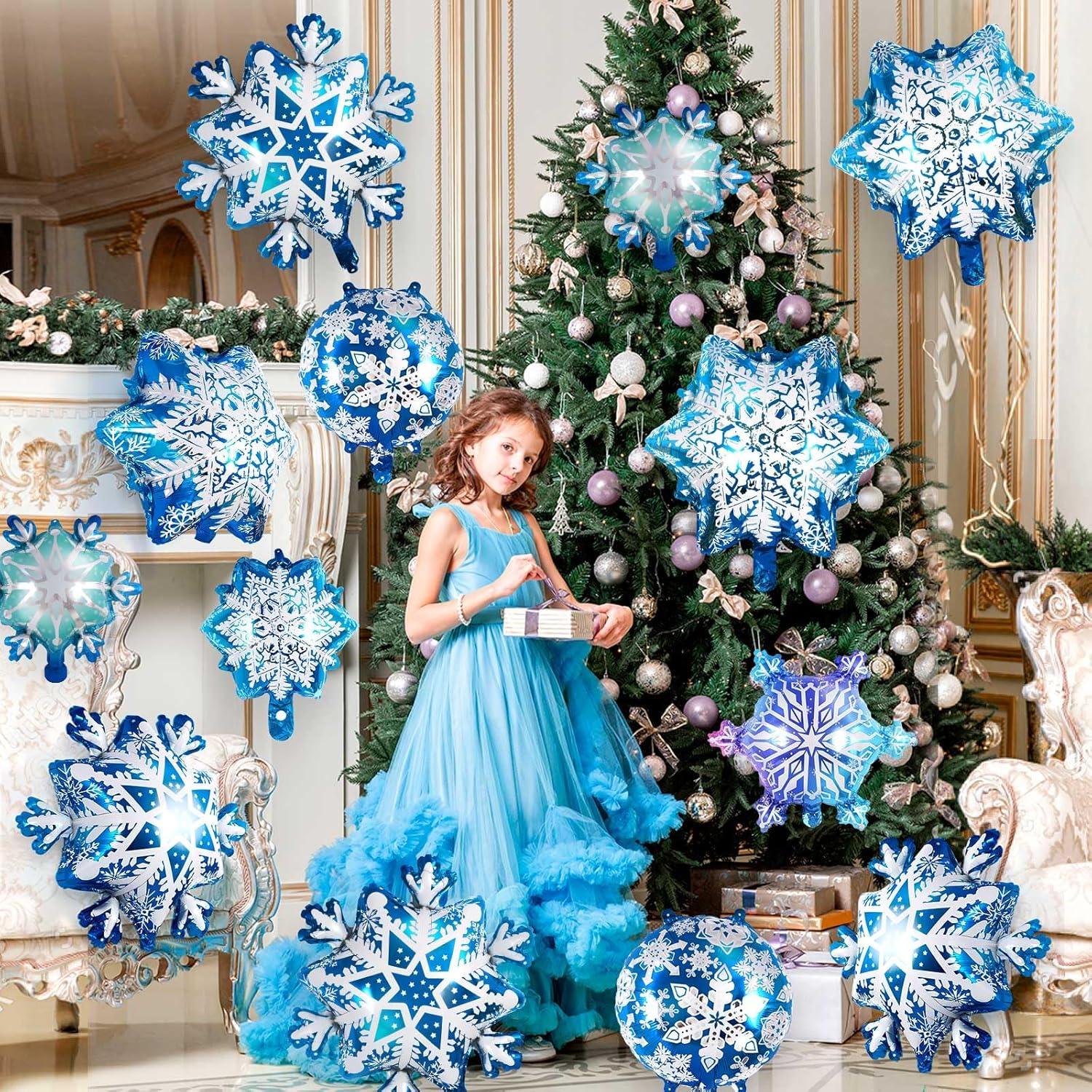 Globos de Aluminio Copo de Nieve 24 Pcs AIQINHU 33-71 cm