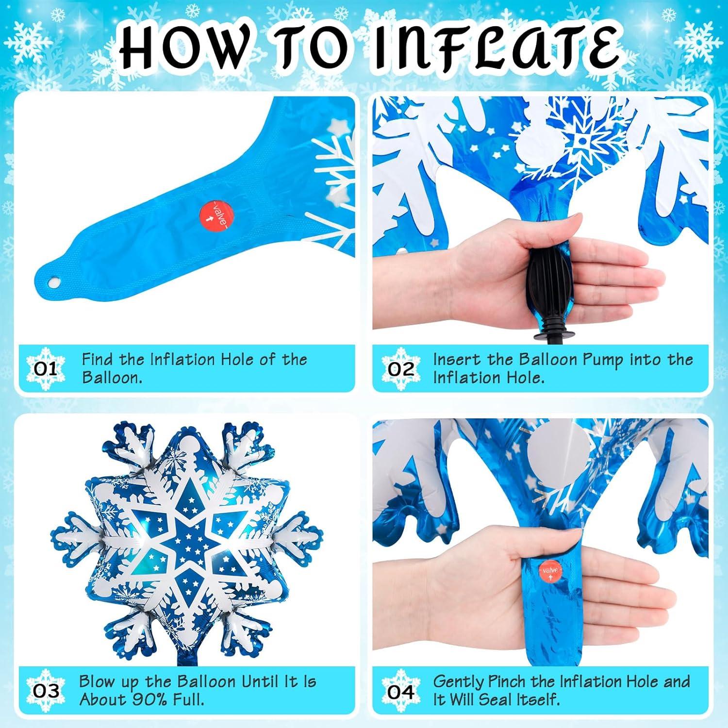 Globos de Aluminio Copo de Nieve 24 Pcs AIQINHU 33-71 cm