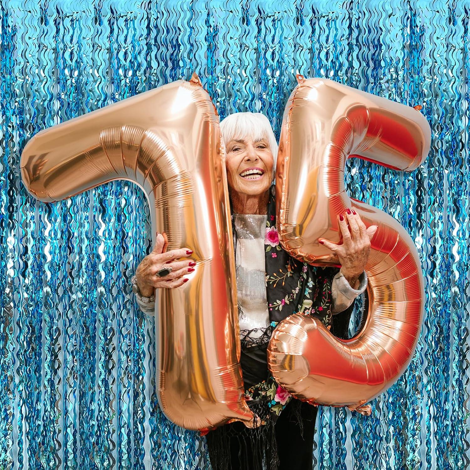 Decoraciones de Fiesta de Streamers Azules AMONE 2 Pzas 1.98x0.97m