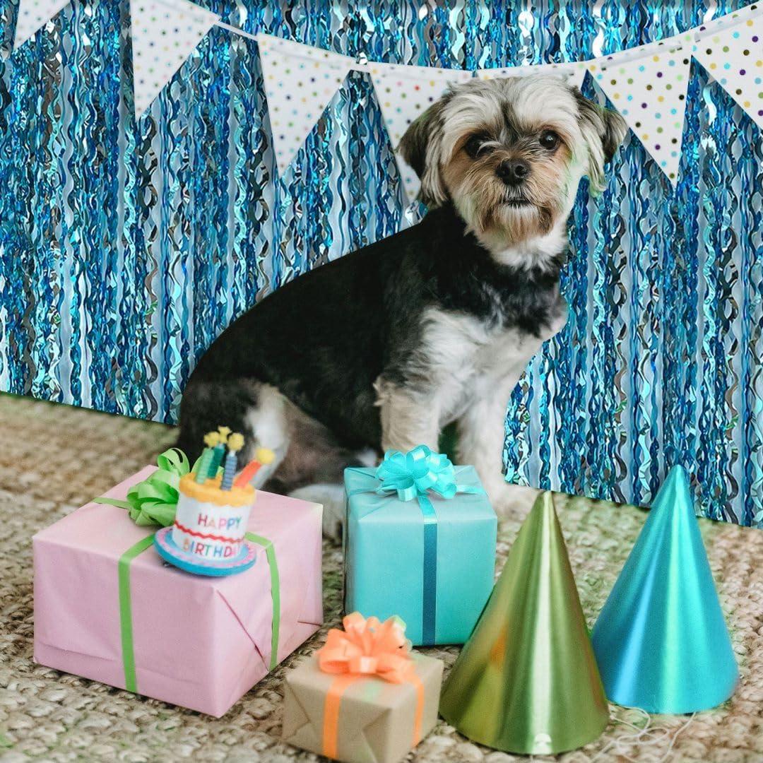 Decoraciones de Fiesta de Streamers Azules AMONE 2 Pzas 1.98x0.97m