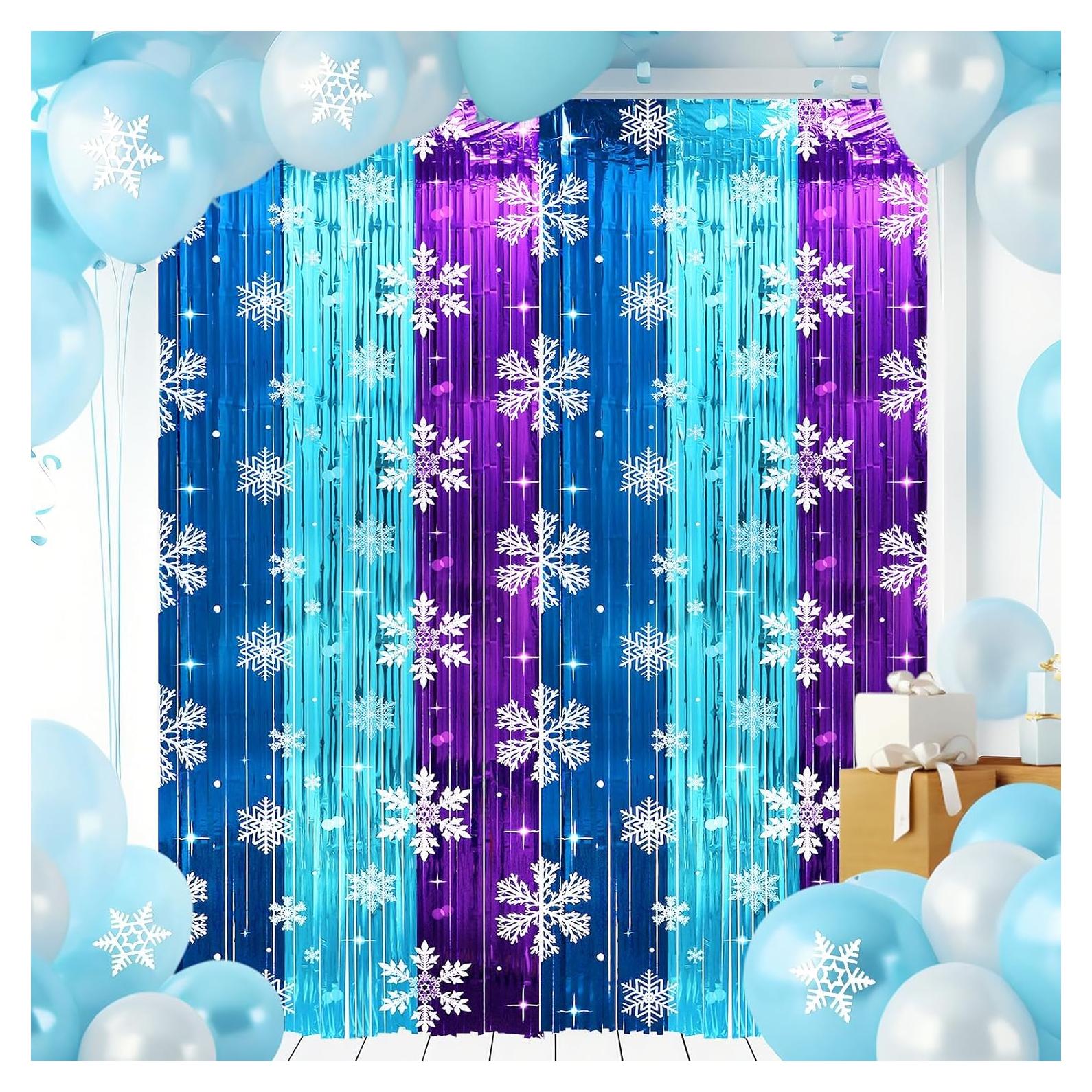 Cortinas de Flecos de Papel de Aluminio Saludo de Fiesta 2 Pcs 3.3x8.2m