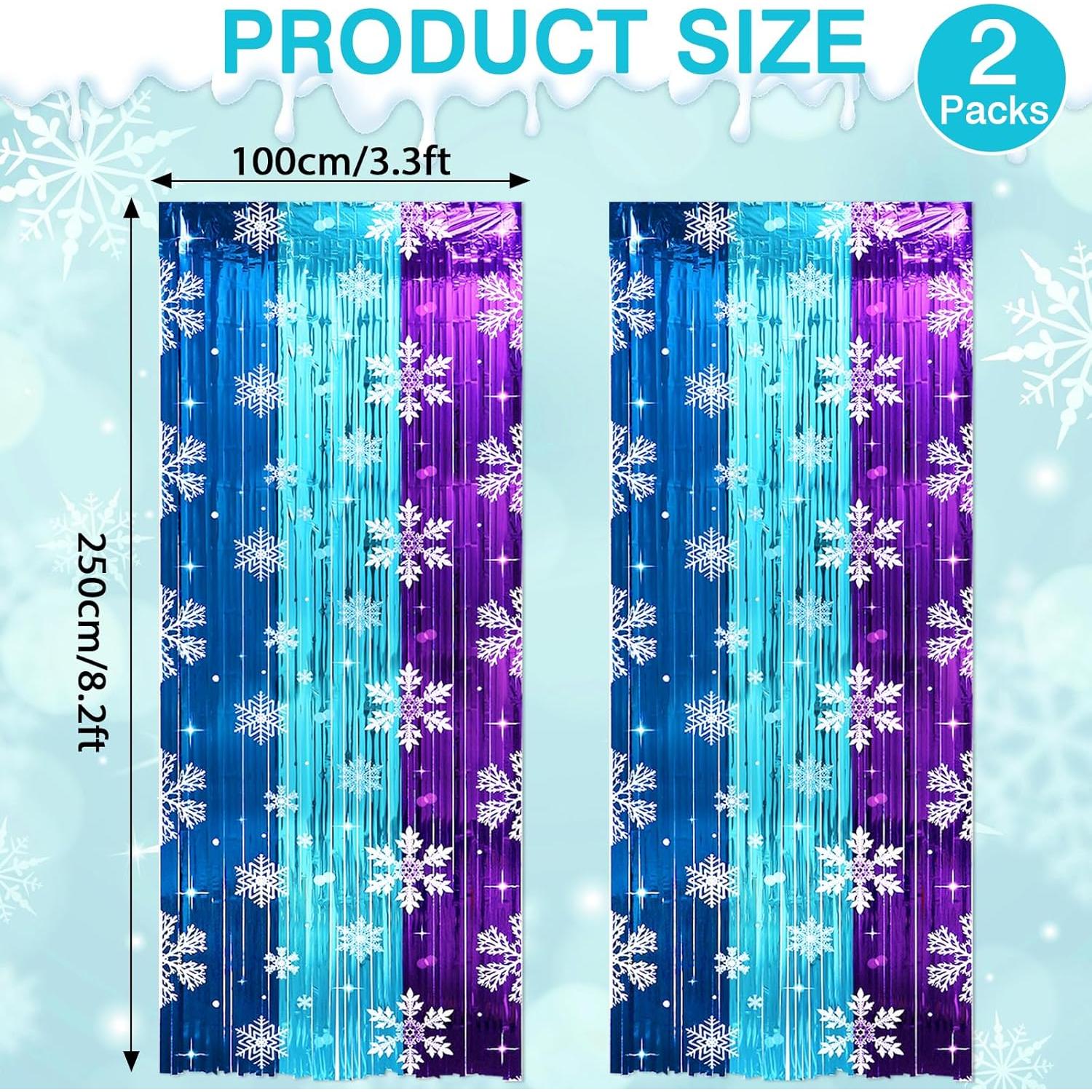 Cortinas de Flecos de Papel de Aluminio Saludo de Fiesta 2 Pcs 3.3x8.2m