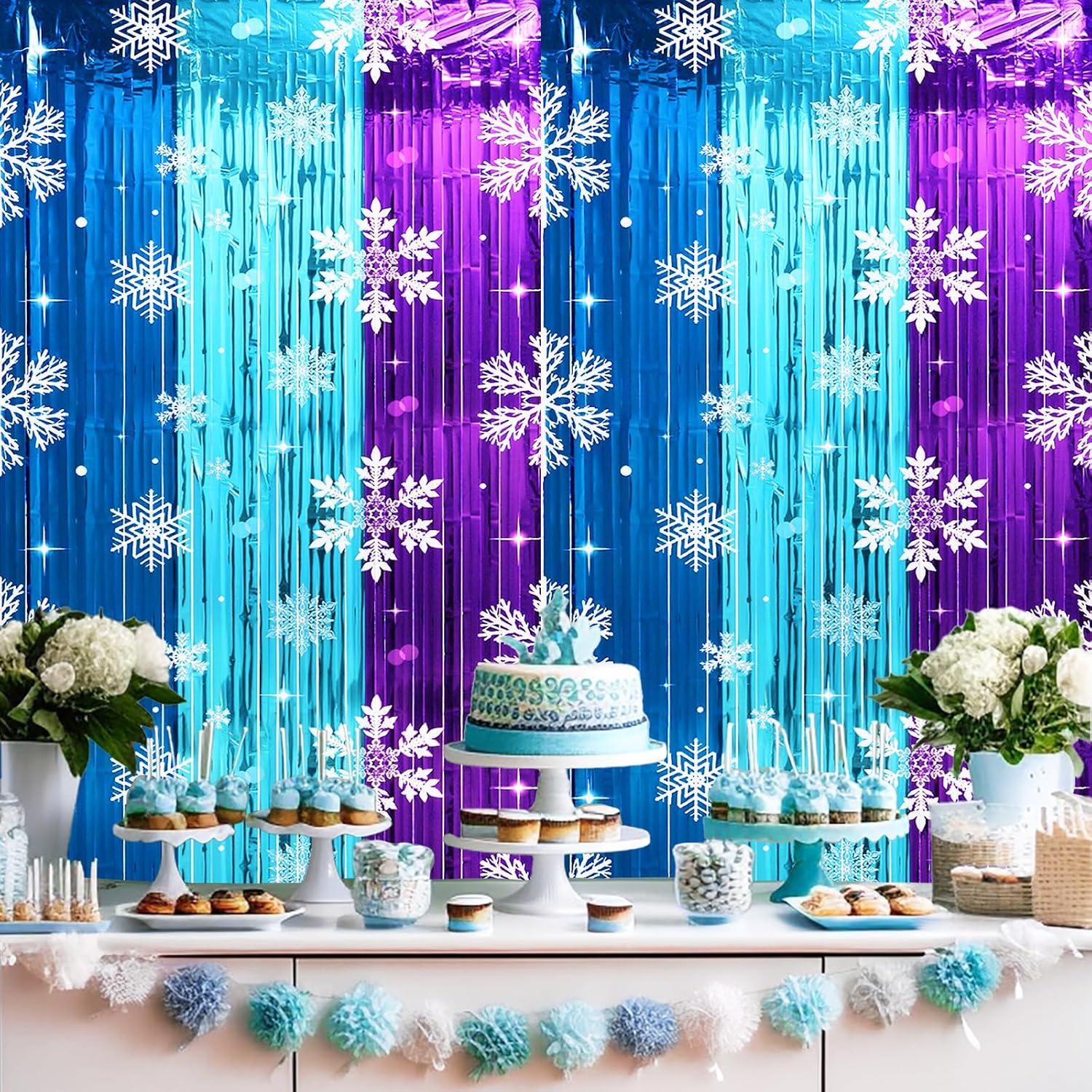 Cortinas de Flecos de Papel de Aluminio Saludo de Fiesta 2 Pcs 3.3x8.2m