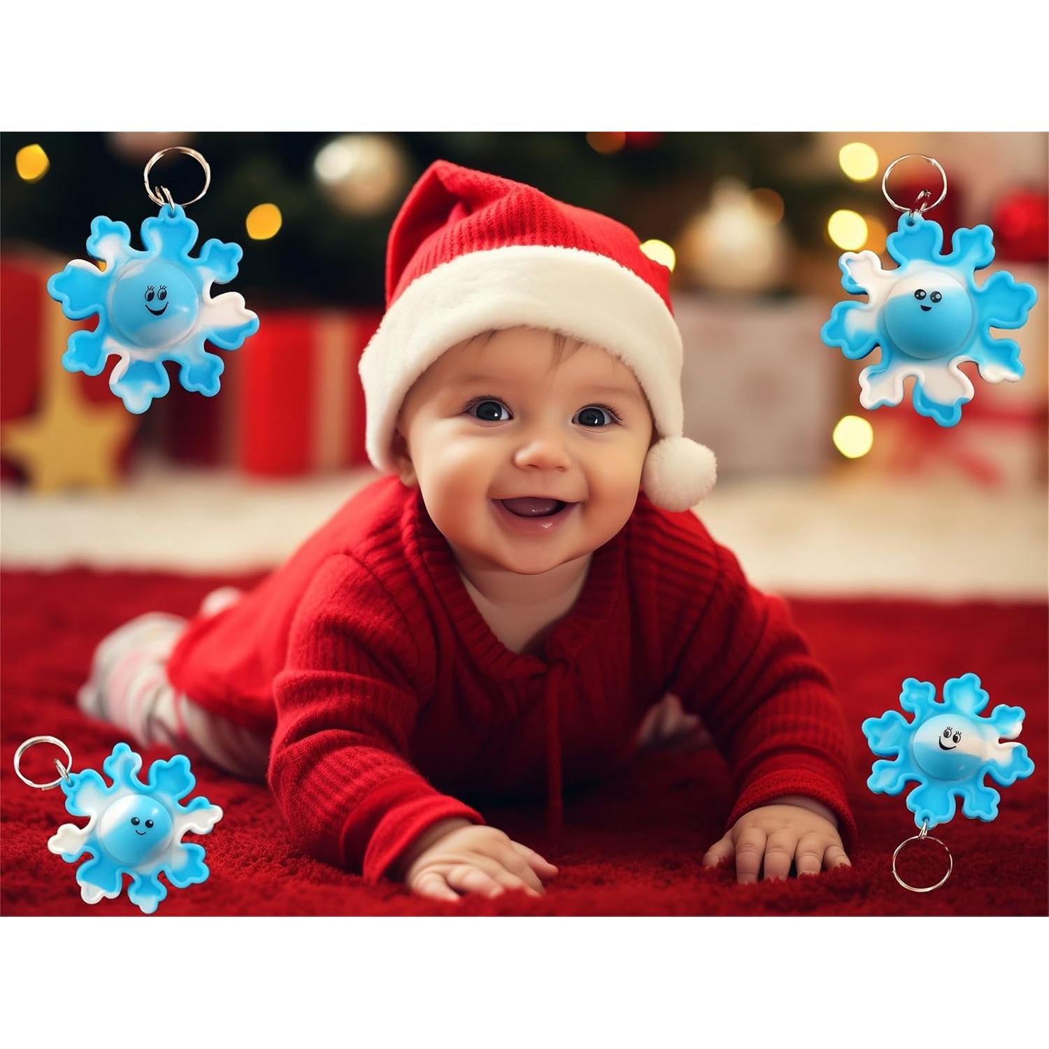 24 Mini Pop Fidget Copo de Nieve Roaqua para Niños - Regalos de Fiesta