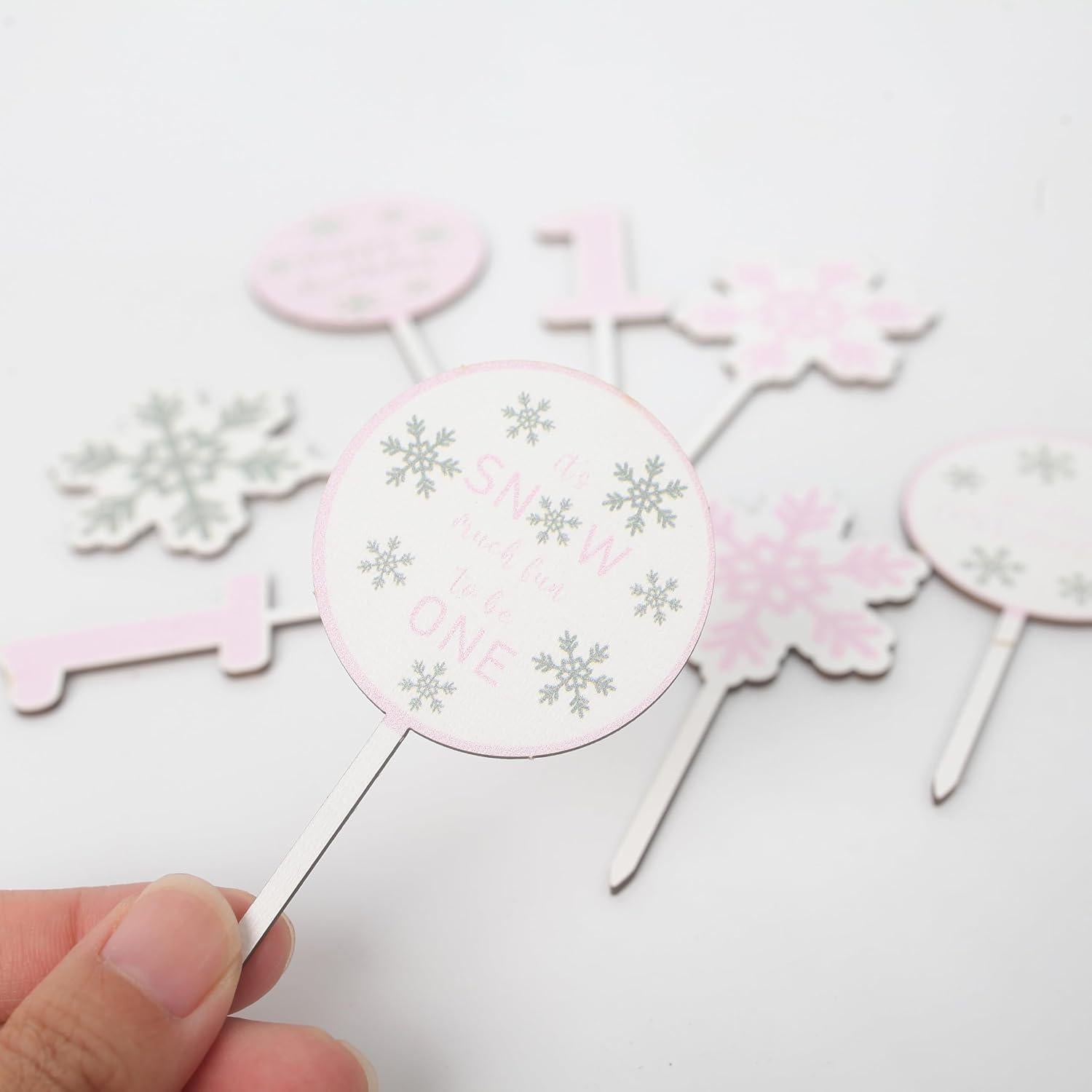 8 Copas de Pastel Copos de Nieve KOJIN para Cumpleaños 1 Año