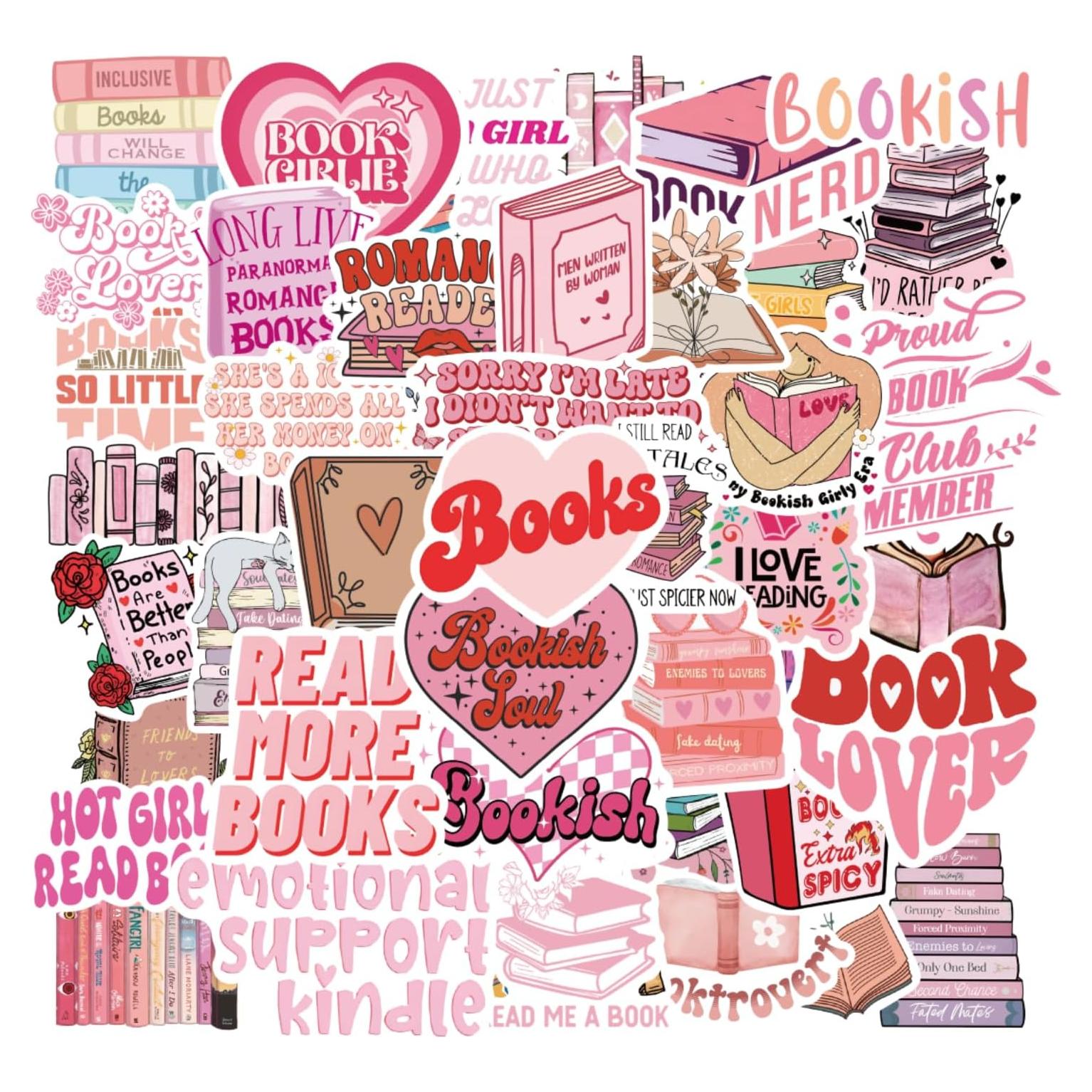 50 Stickers Rosados para Libros Taamoaa - Decoración Kindle