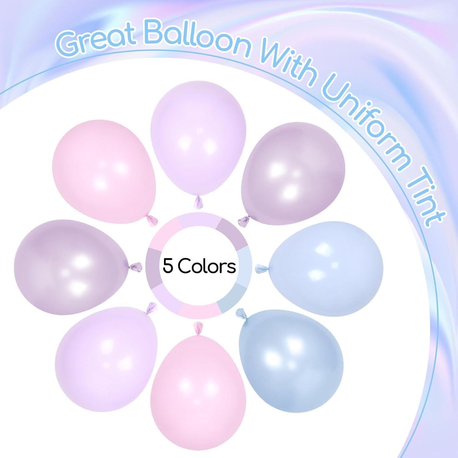 60 Globos de Sirena Rosados y Morados 30cm para Fiesta