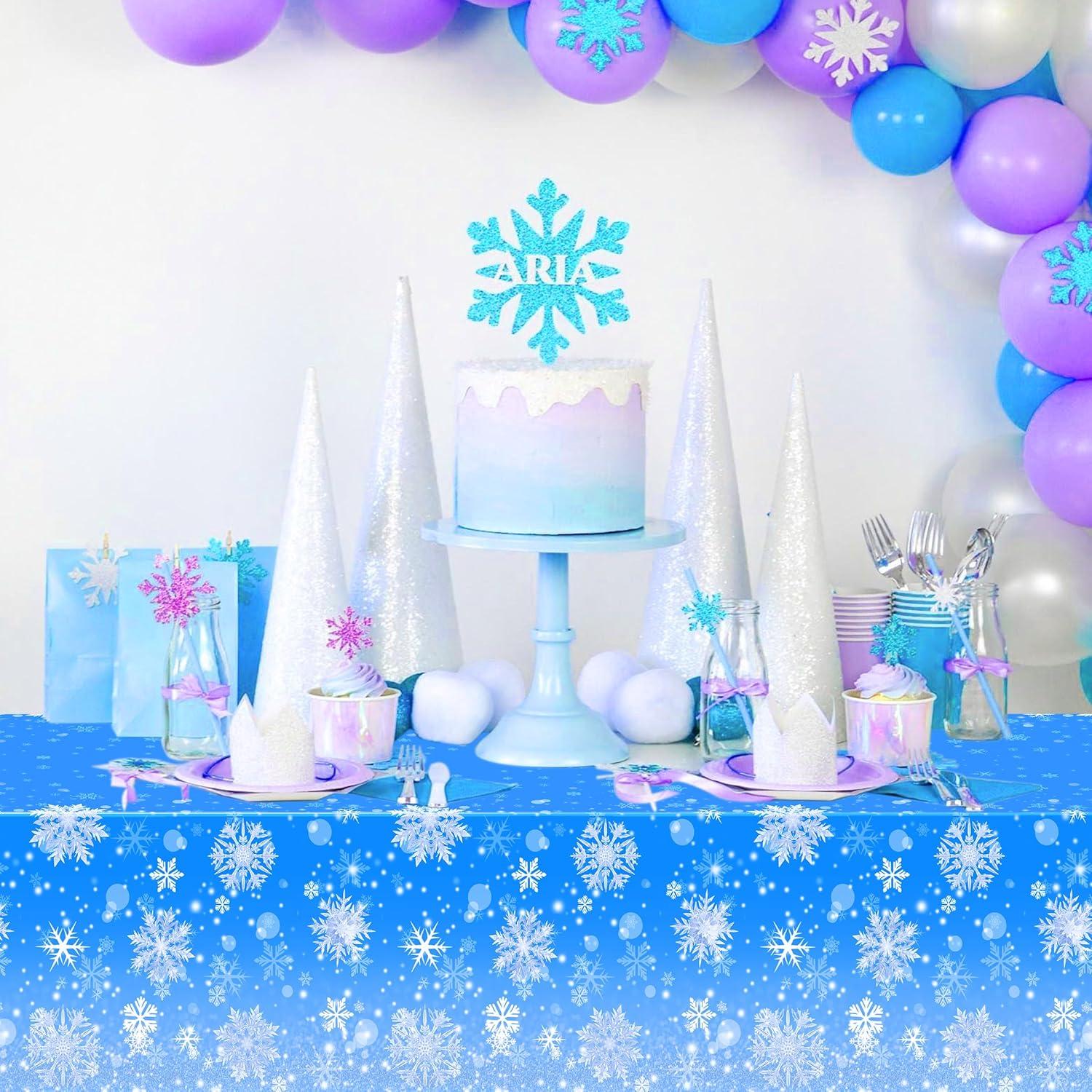 Set de 3 Manteles Desechables de Copos de Nieve Tokcousun 137x274 cm