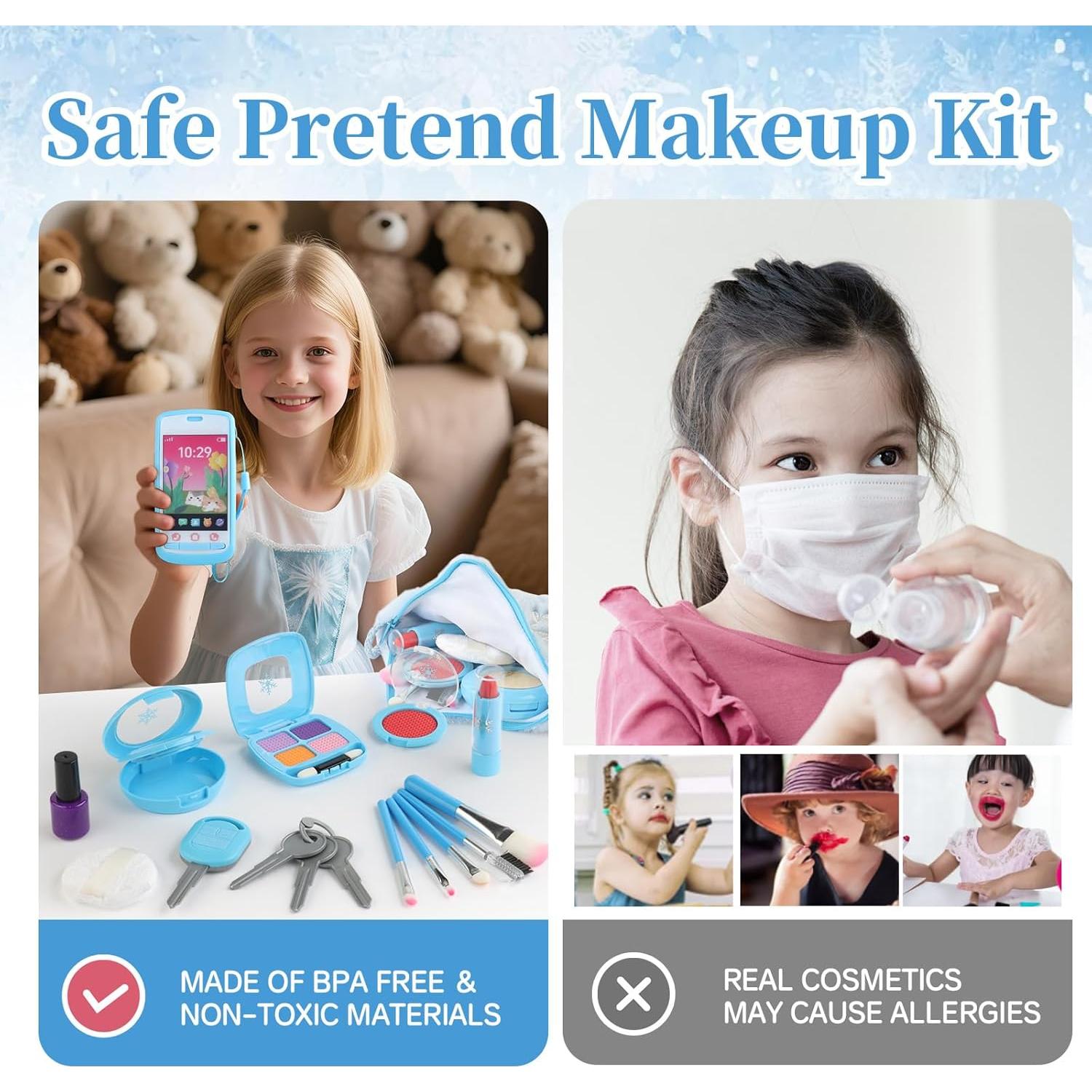 Kit de Maquillaje Falso Woumserta para Niñas 3-5 Años