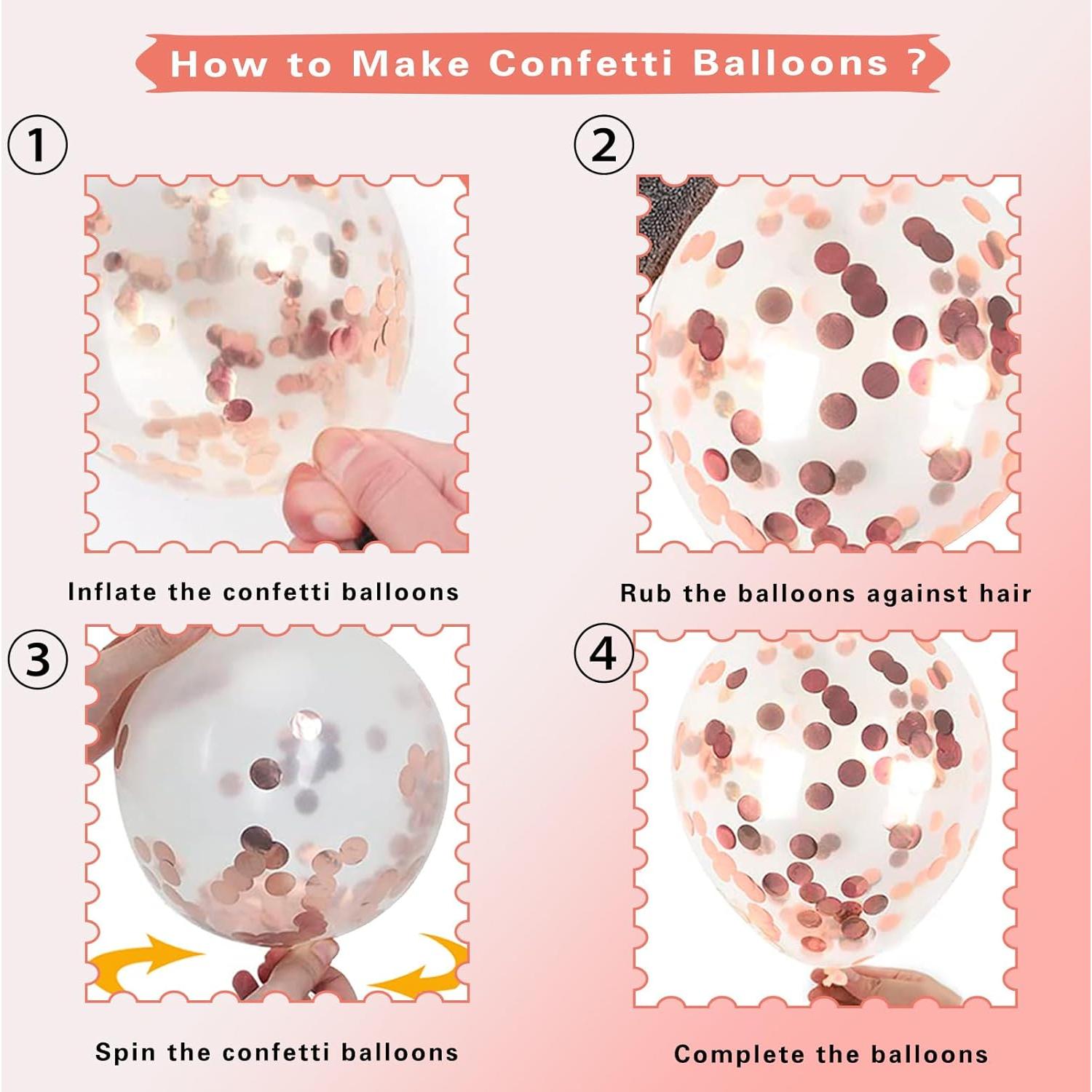 Globos de Láttex Morados y Azules con Confeti - 60 Pcs