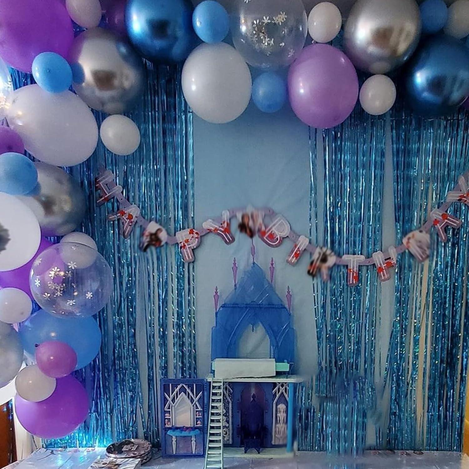 Globos de Láttex Morados y Azules con Confeti - 60 Pcs