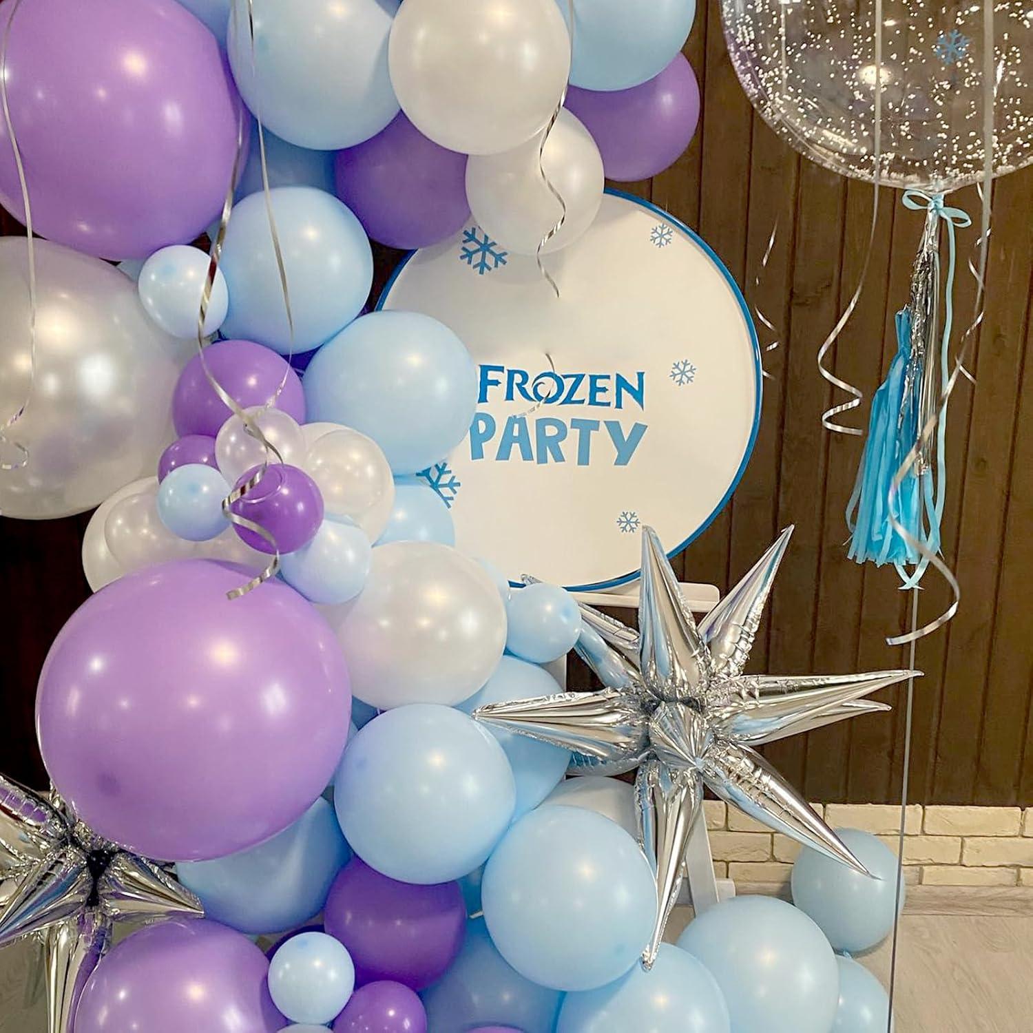 Globos de Láttex Morados y Azules con Confeti - 60 Pcs