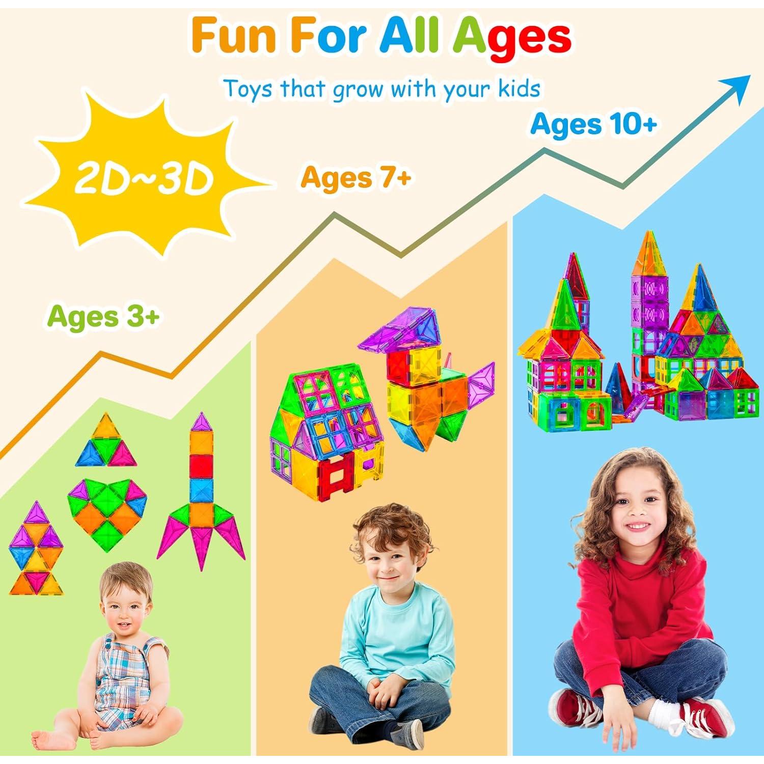 Bloques de Construcción Magnéticos BEBOAN 100 Piezas 3-8 Años