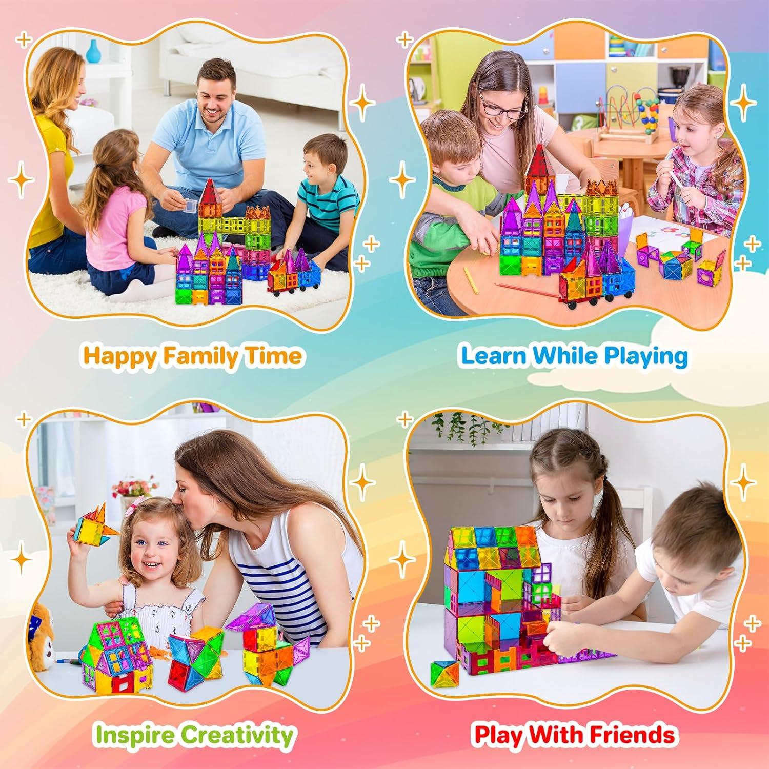 Bloques de Construcción Magnéticos BEBOAN 100 Piezas 3-8 Años