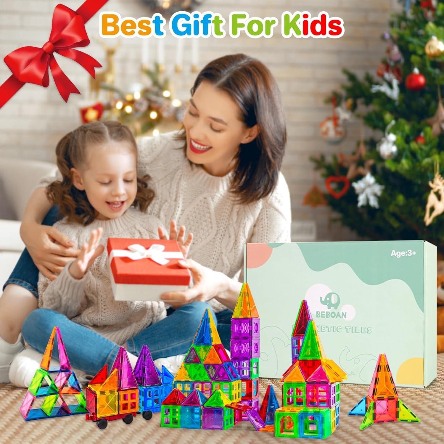 Bloques de Construcción Magnéticos BEBOAN 100 Piezas 3-8 Años