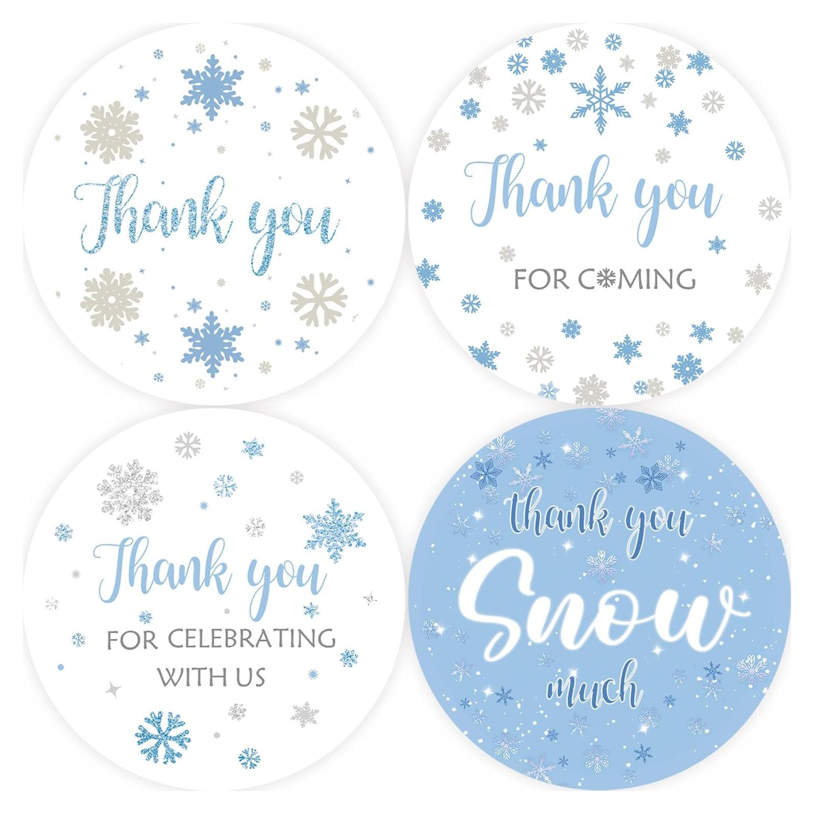 80 Pegatinas de Agradecimiento Copo de Nieve FORSHEEP 5.08 cm