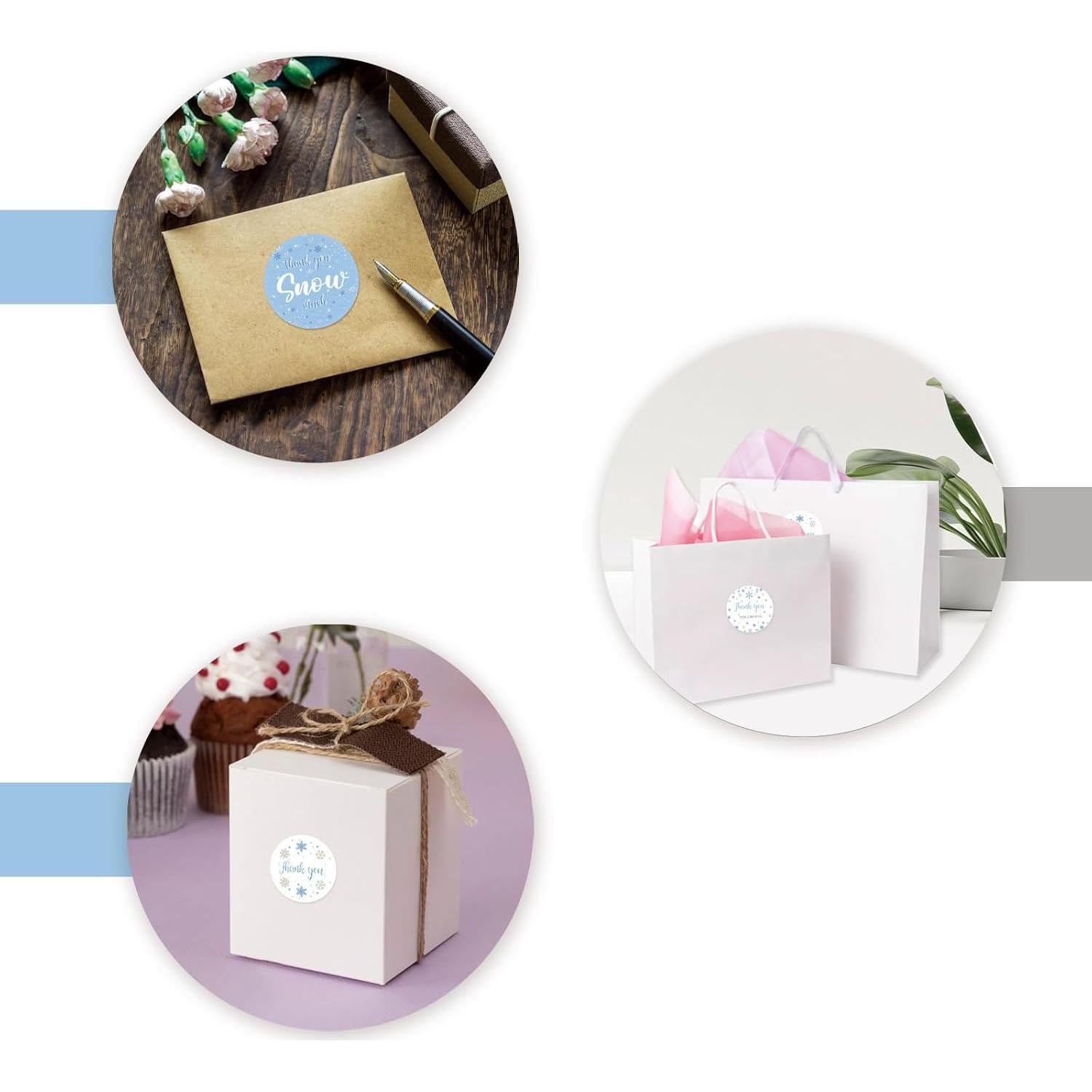 80 Pegatinas de Agradecimiento Copo de Nieve FORSHEEP 5.08 cm