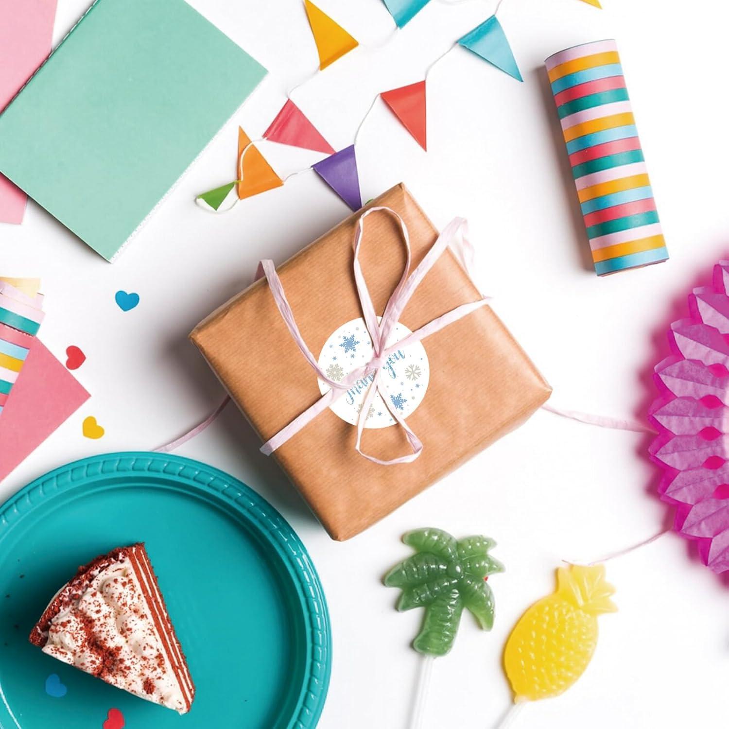 80 Pegatinas de Agradecimiento Copo de Nieve FORSHEEP 5.08 cm