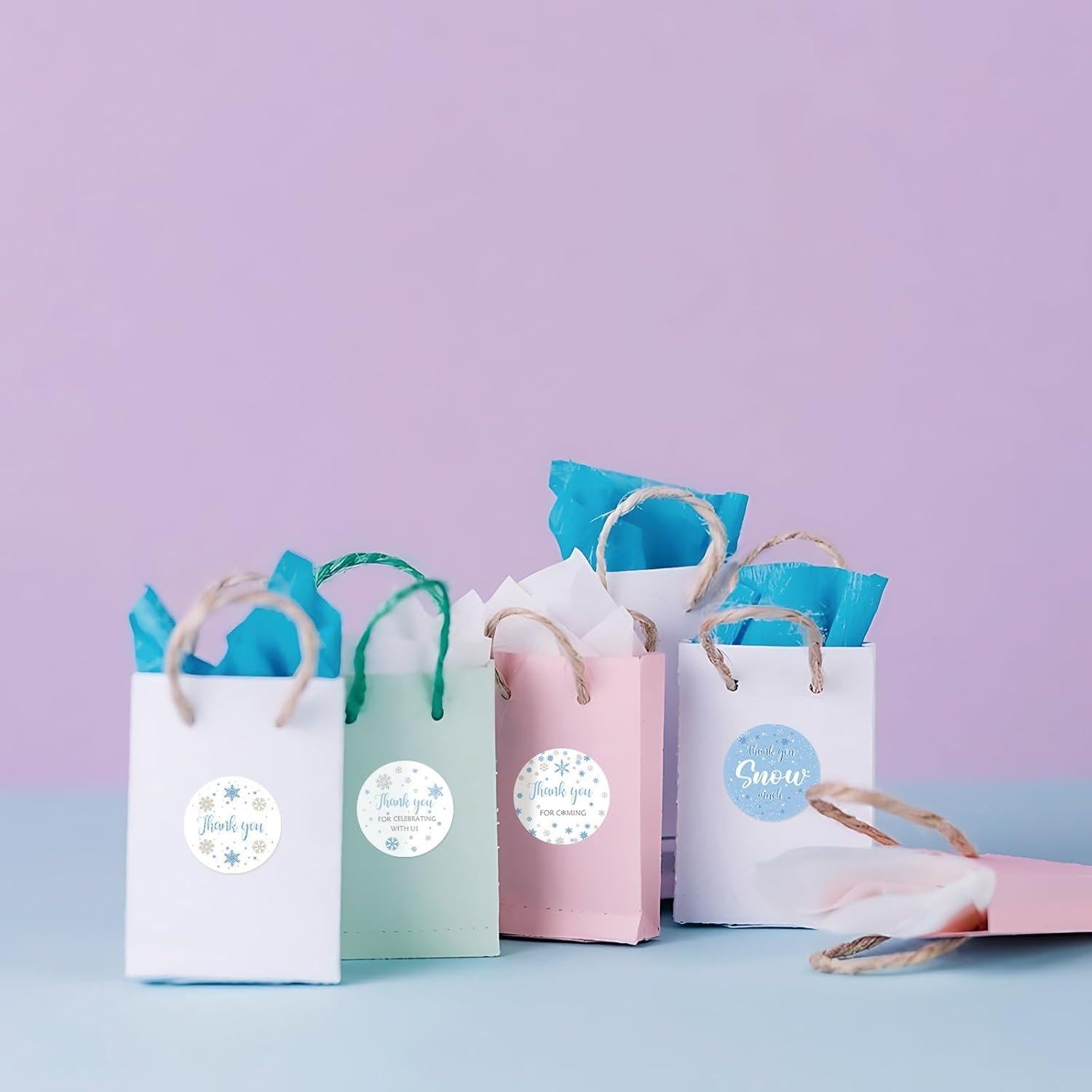 80 Pegatinas de Agradecimiento Copo de Nieve FORSHEEP 5.08 cm