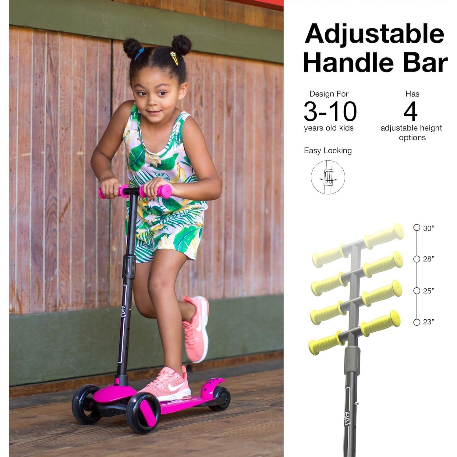 Scooter 6KU para Niños 3-10 Años con Ruedas LED y Manillar Ajustable