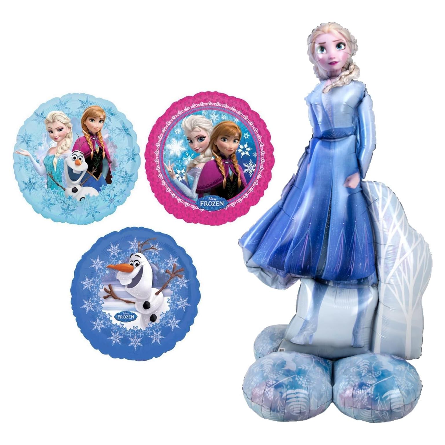 Ramo de Globos Frozen 2 Elsa Anagram - 1 Globo Gigante 137 cm + 3 Redondos 43 cm