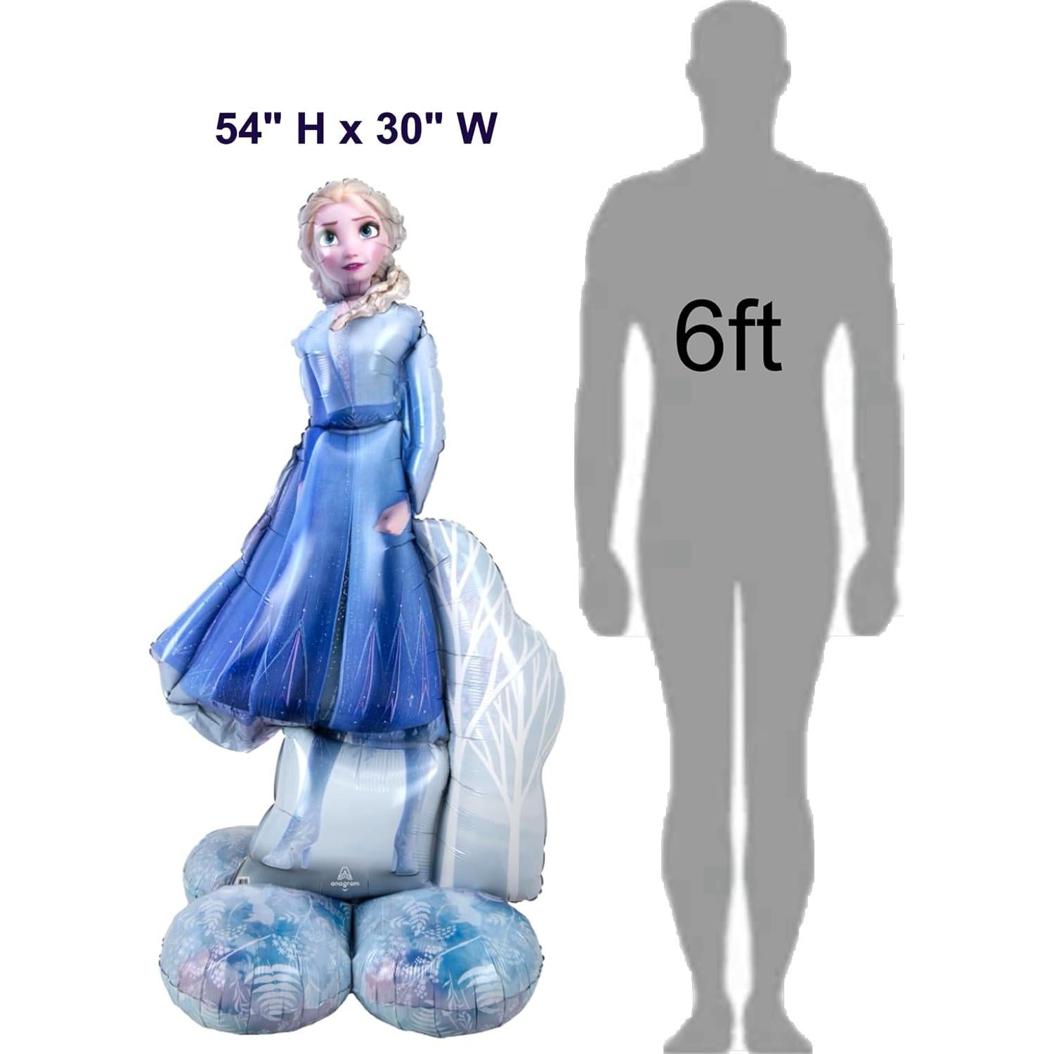 Ramo de Globos Frozen 2 Elsa Anagram - 1 Globo Gigante 137 cm + 3 Redondos 43 cm