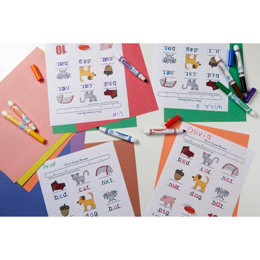 Marcadores Lavables Crayola 200ct - 8 Colores para Aula