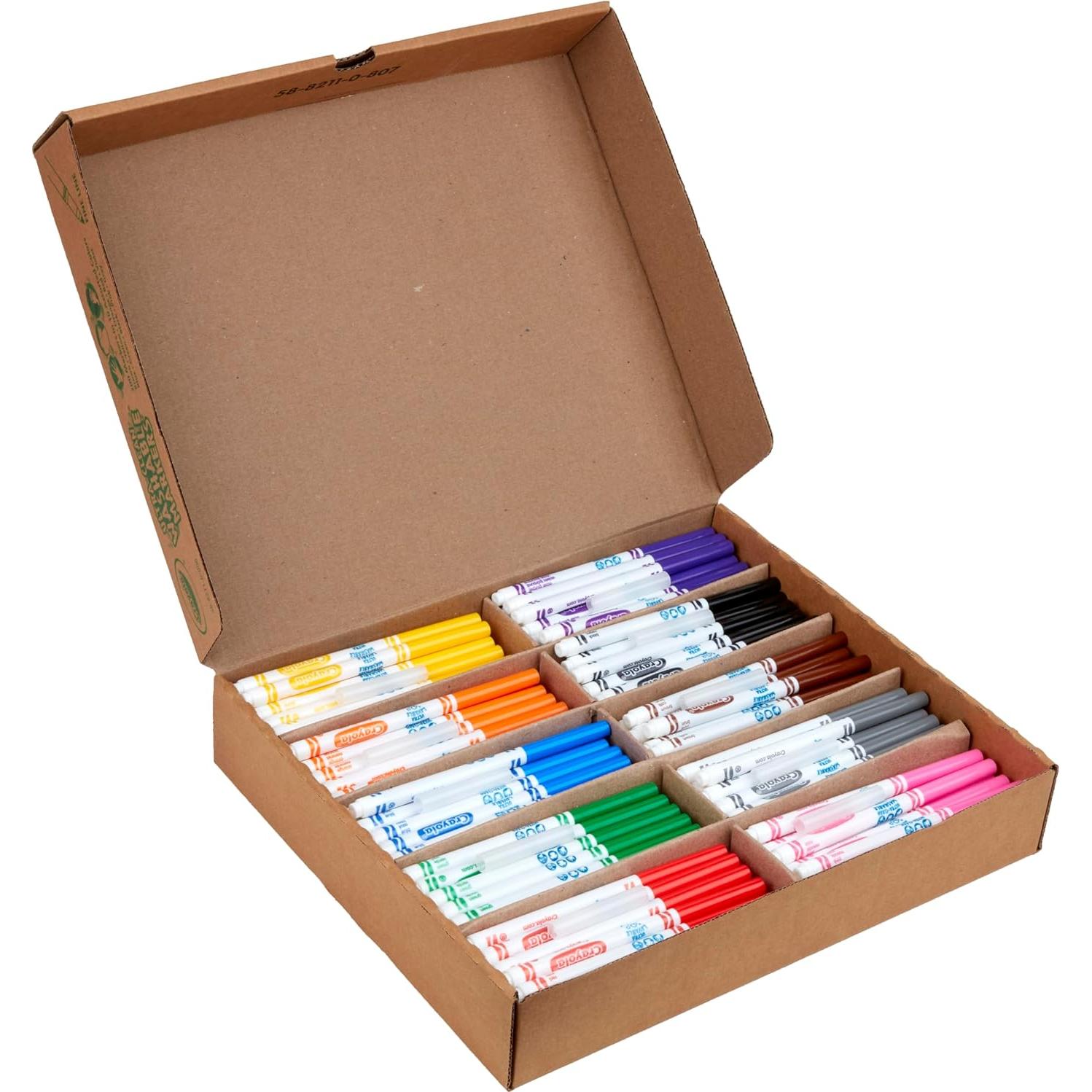 Marcadores Lavables Crayola Classpack 200 Piezas 10 Colores