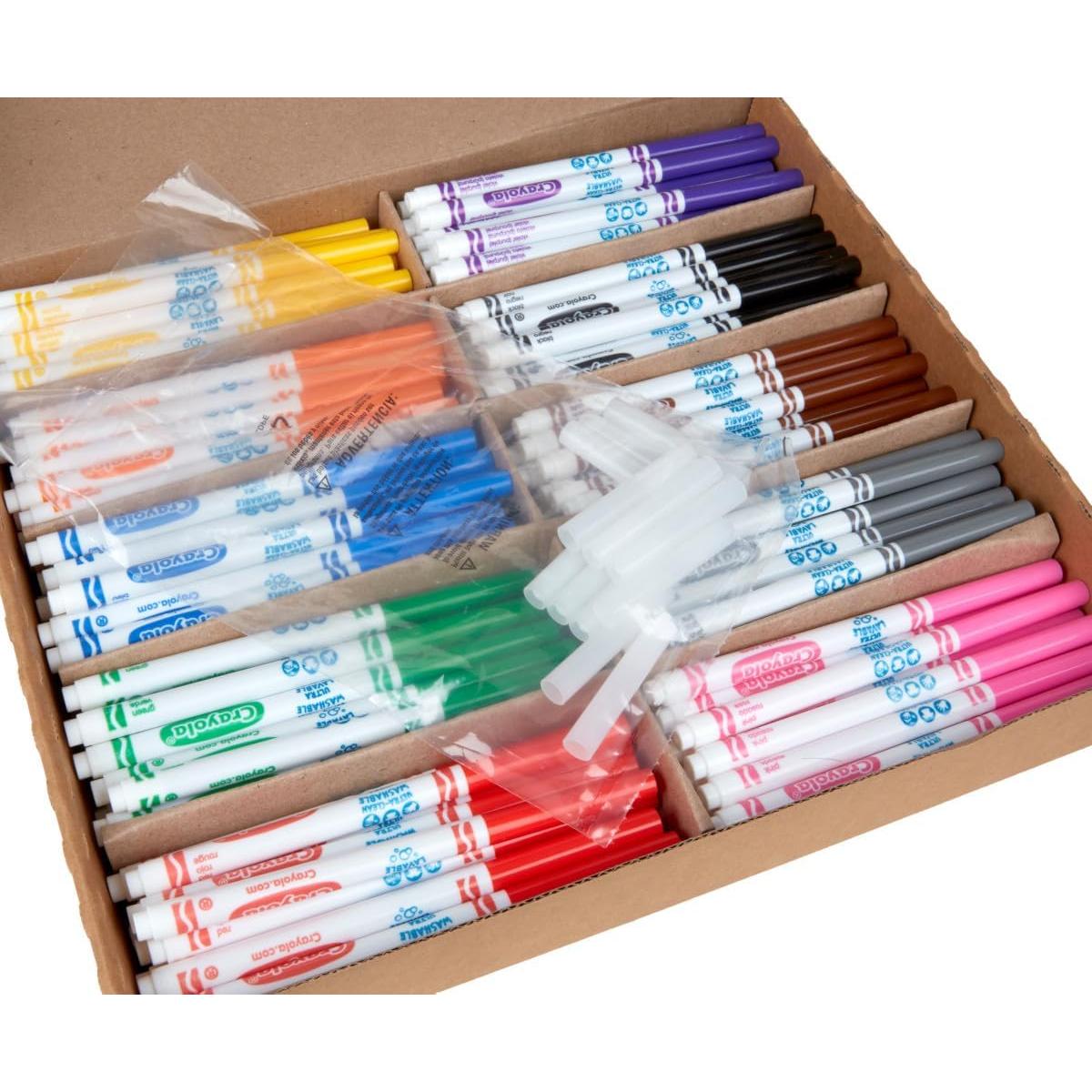 Marcadores Lavables Crayola Classpack 200 Piezas 10 Colores