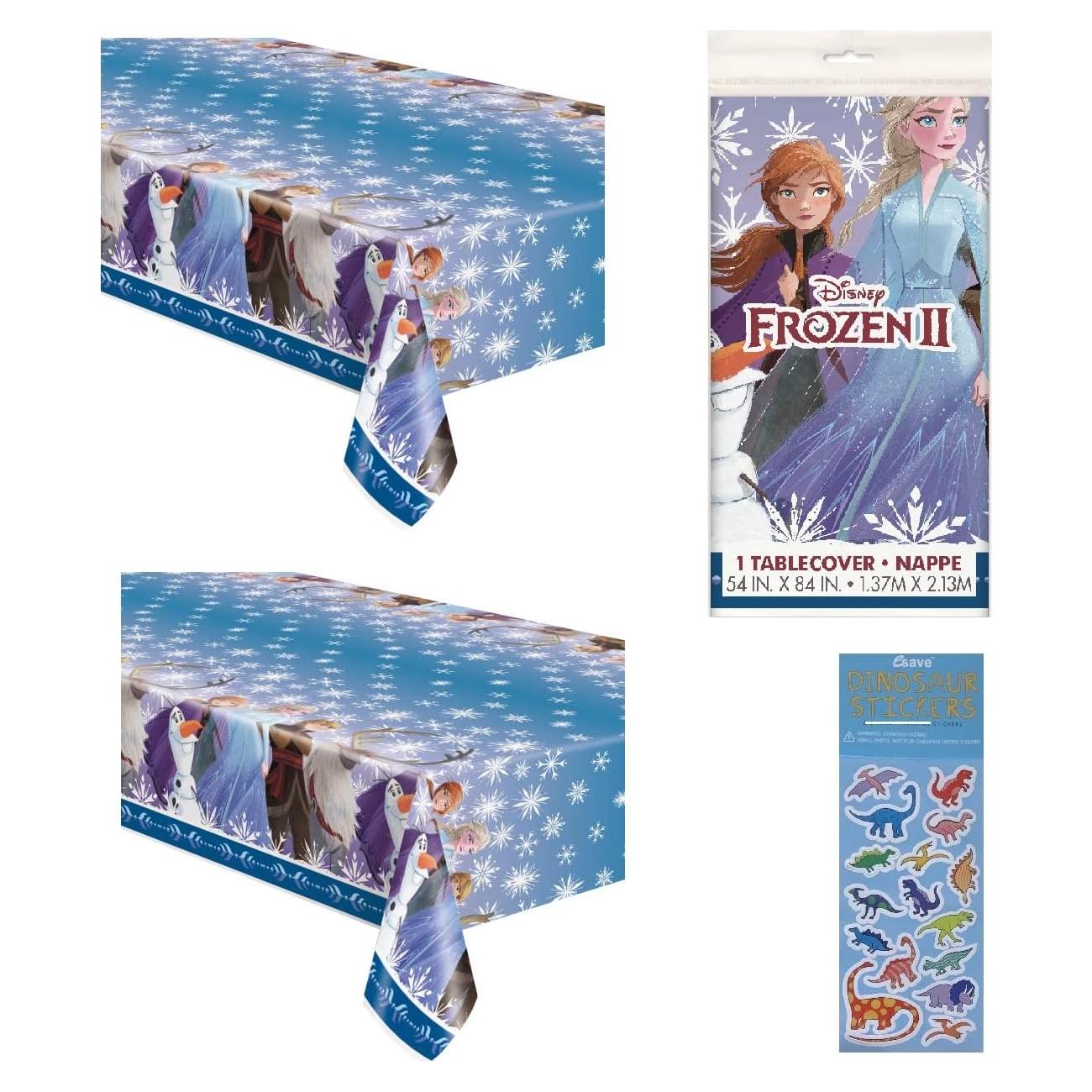 Suministros Fiesta Cumpleaños Princesa Elsa y Anna Único - 2 Manteles Plástico 213x137cm