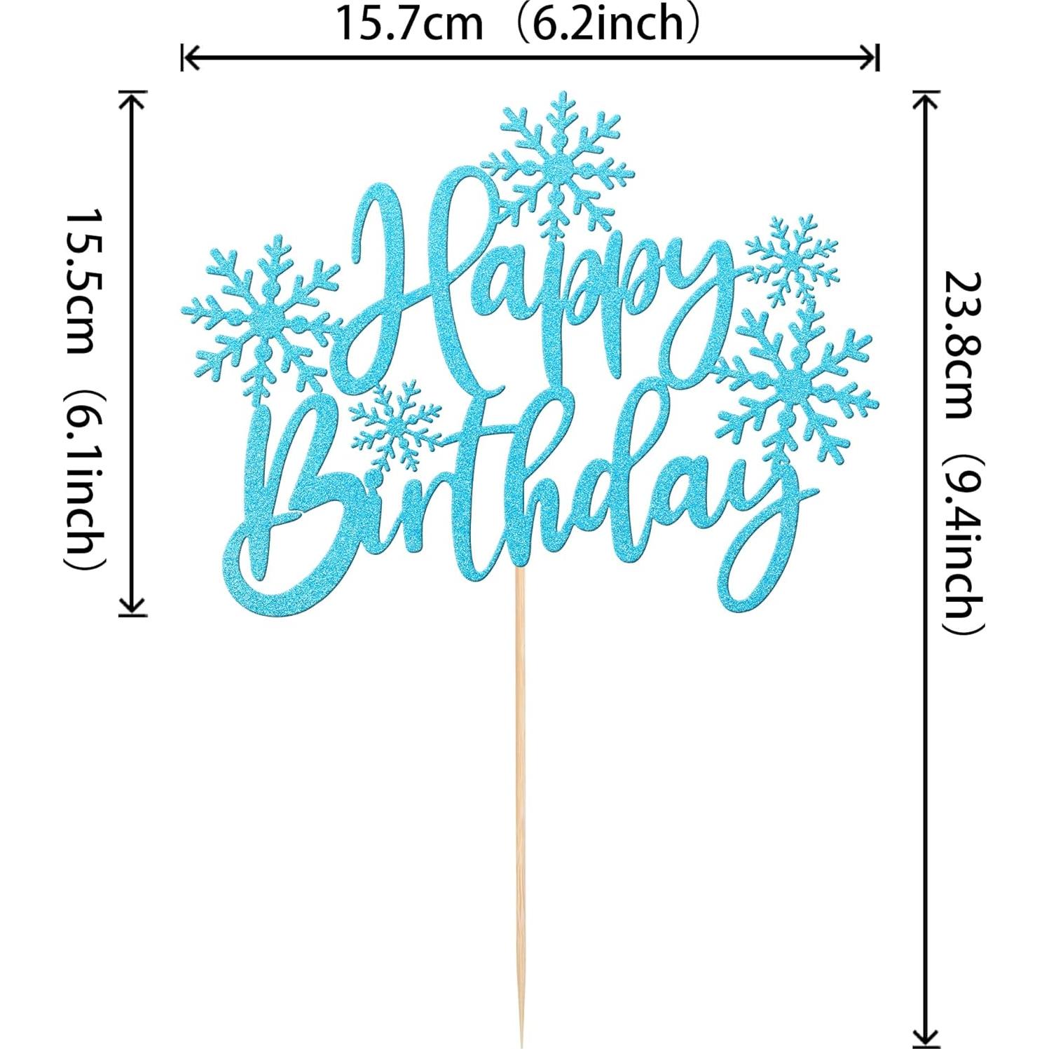 Adorno de Pastel YCTHUNFISH Copo de Nieve Azul Claro 21.5 cm