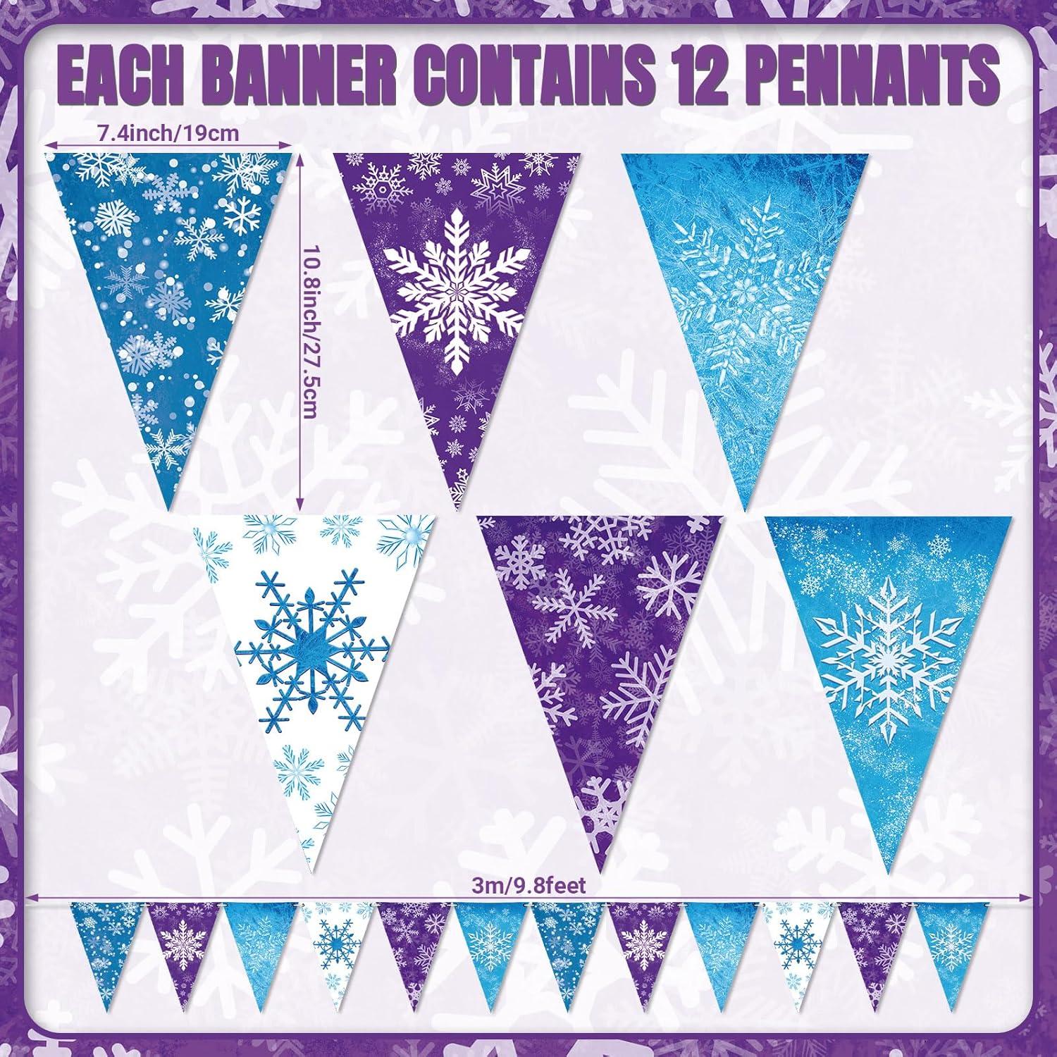 Banderas de Papel Hestya 15m Copos de Nieve Decoración Fiesta