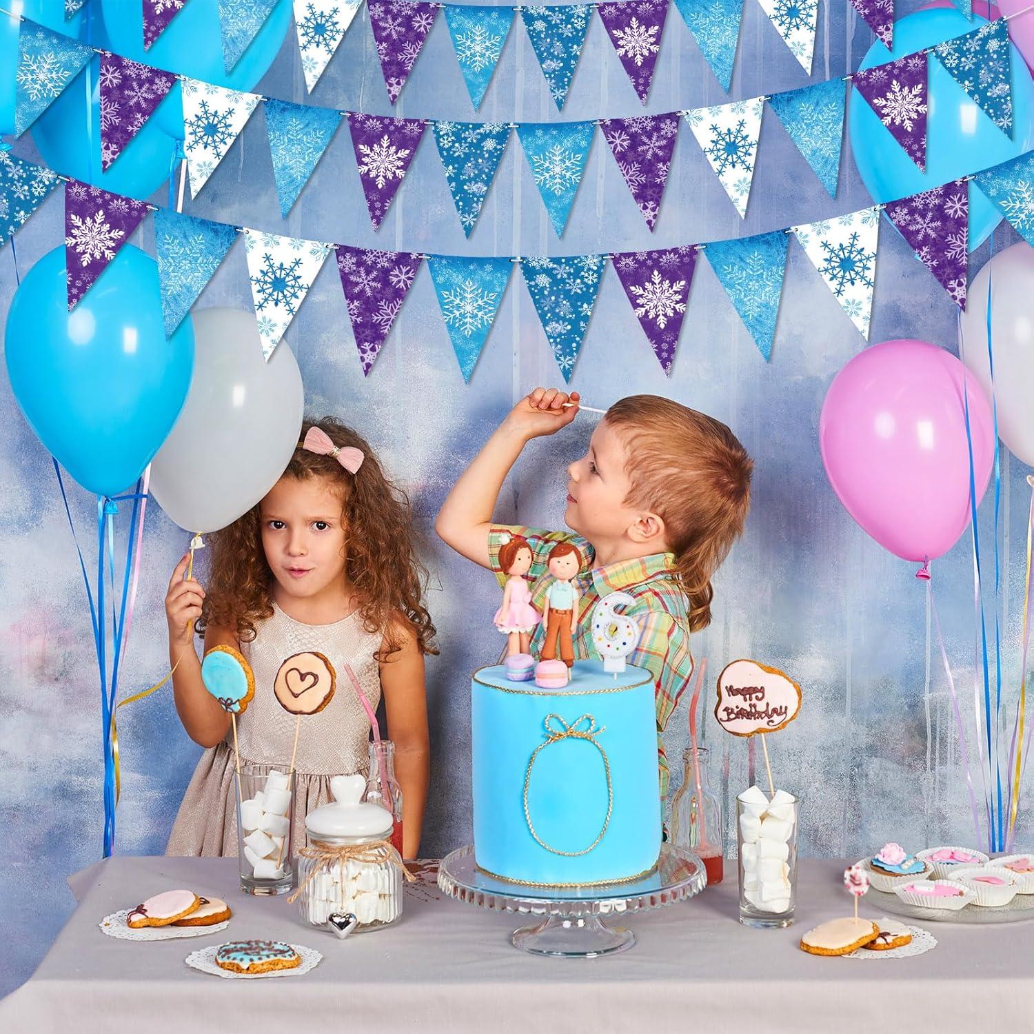 Banderas de Papel Hestya 15m Copos de Nieve Decoración Fiesta