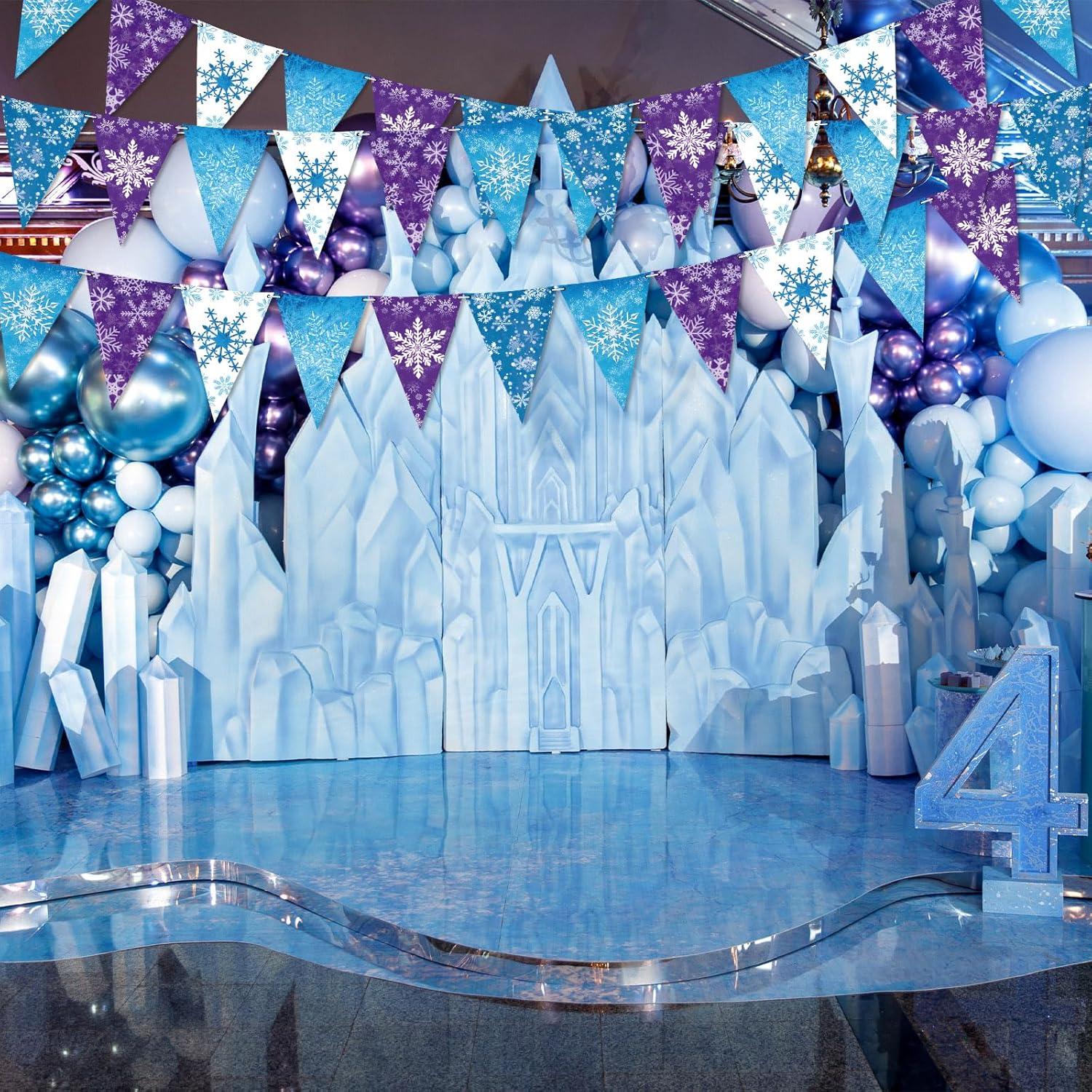 Banderas de Papel Hestya 15m Copos de Nieve Decoración Fiesta