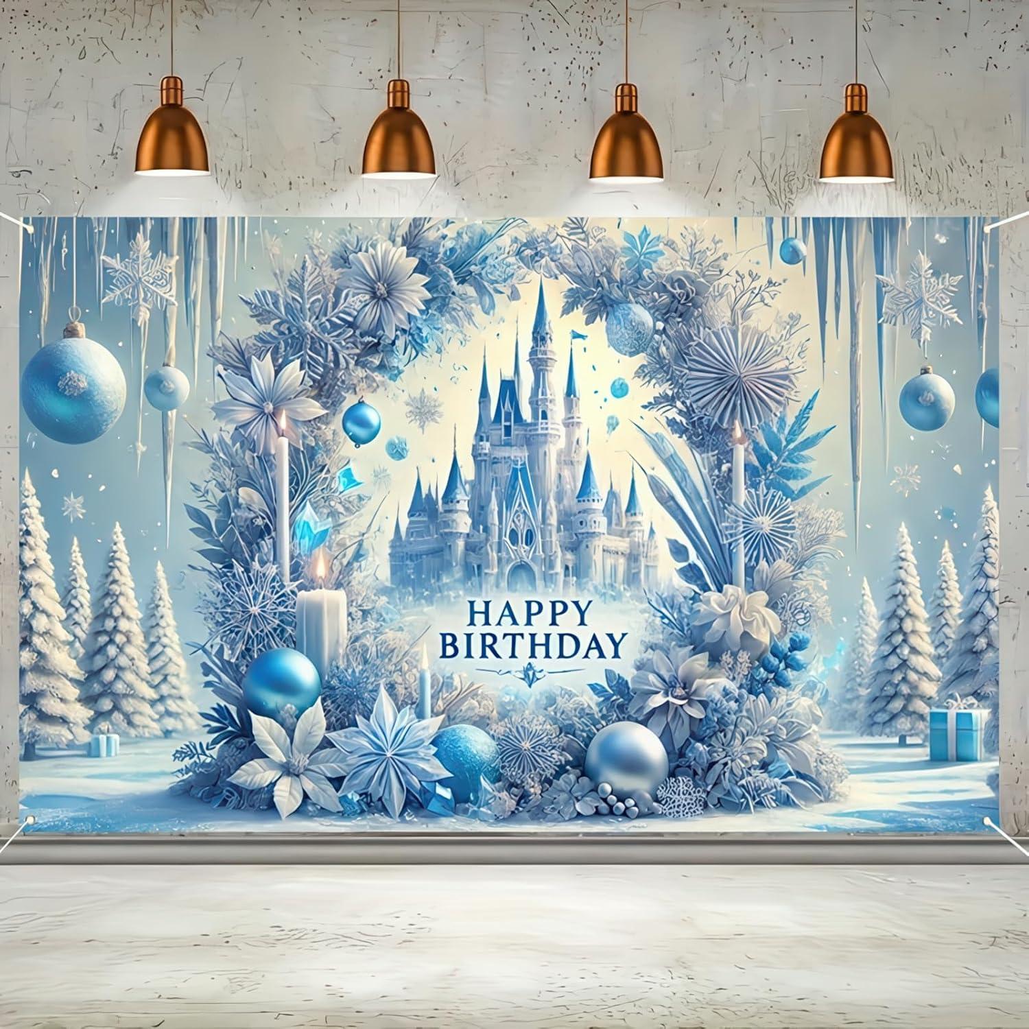 Banner de Cumpleaños Princesa Frozen 180 x 109 cm - BlissYard