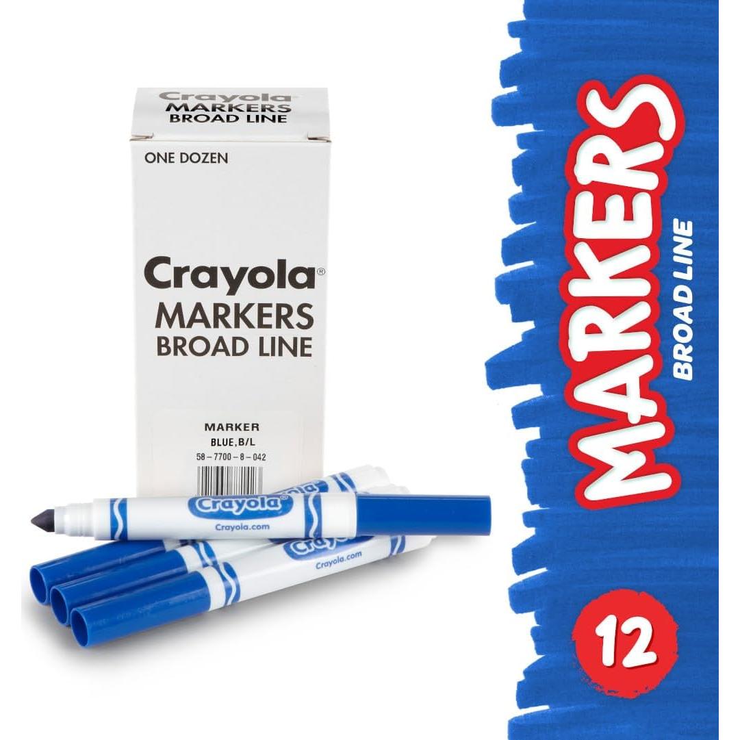 Marcadores Lavables Crayola 12 Azul Ancho 0.5mm